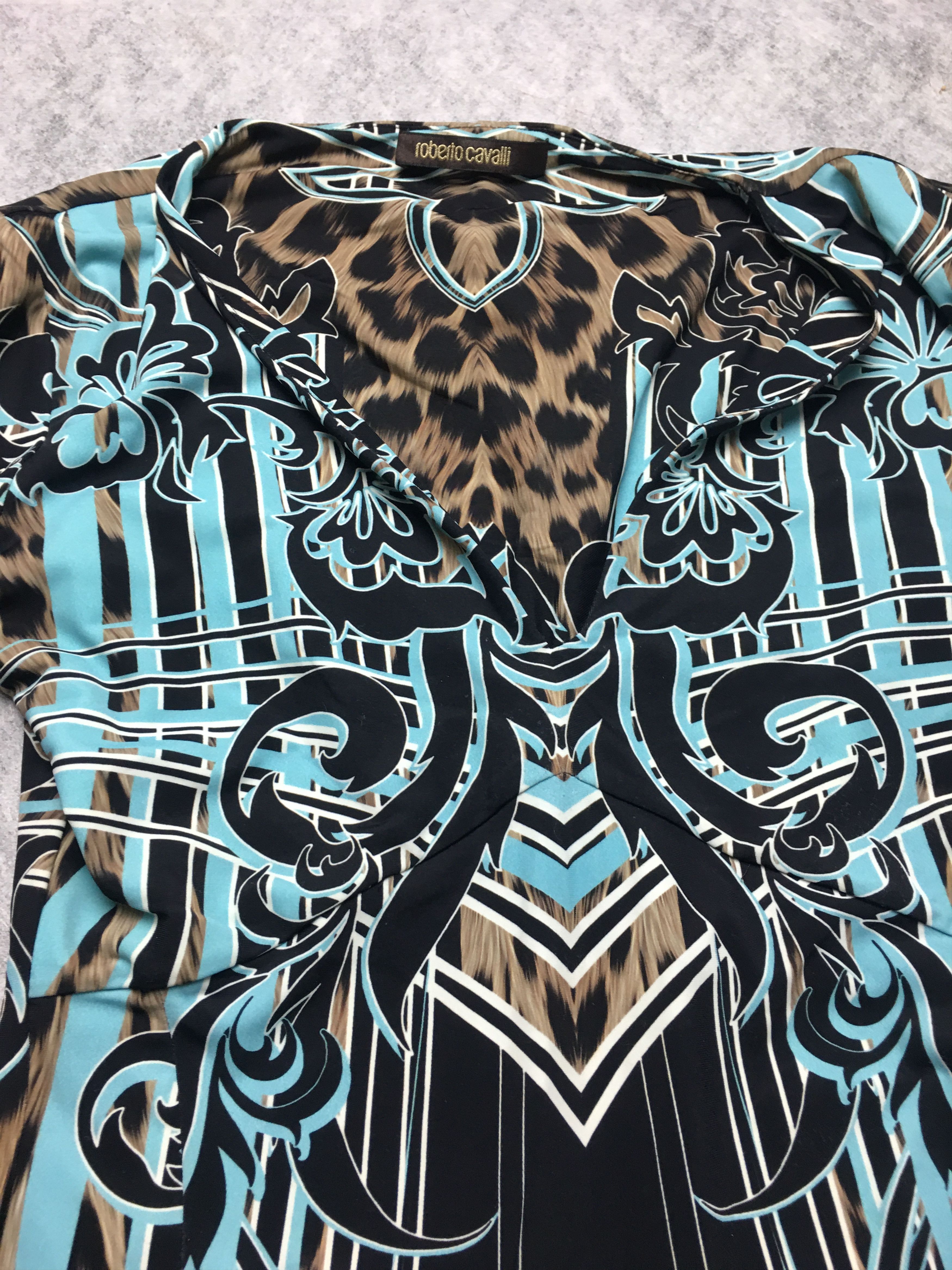 Roberto Cavalli Roberto Cavalli Multicolor Printed Jersey Sheath Dress Size S / US 4 / IT 40 - 8 Thumbnail