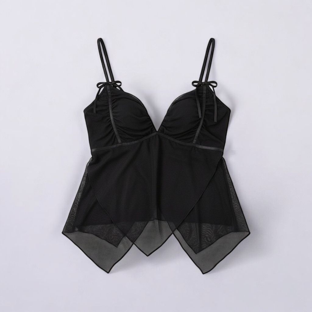 Other Tiger Mist Shaye Black Sheer Mesh Spaghetti Strap Top Medium Size M / US 6-8 / IT 42-44 - 1 Thumbnail