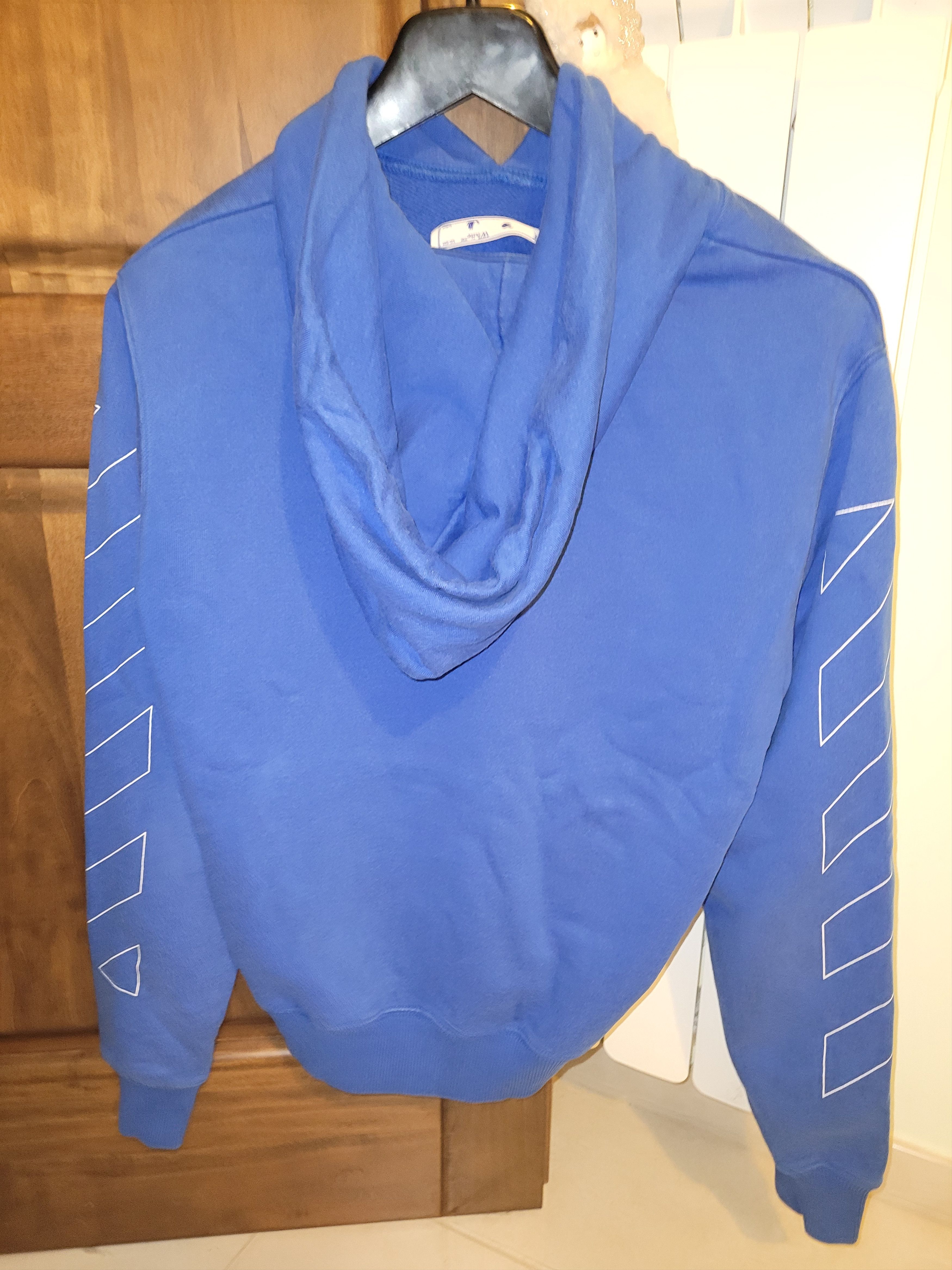Off-White Diag Hoodie Blue/White Size US S / EU 44-46 / 1 - 5 Thumbnail