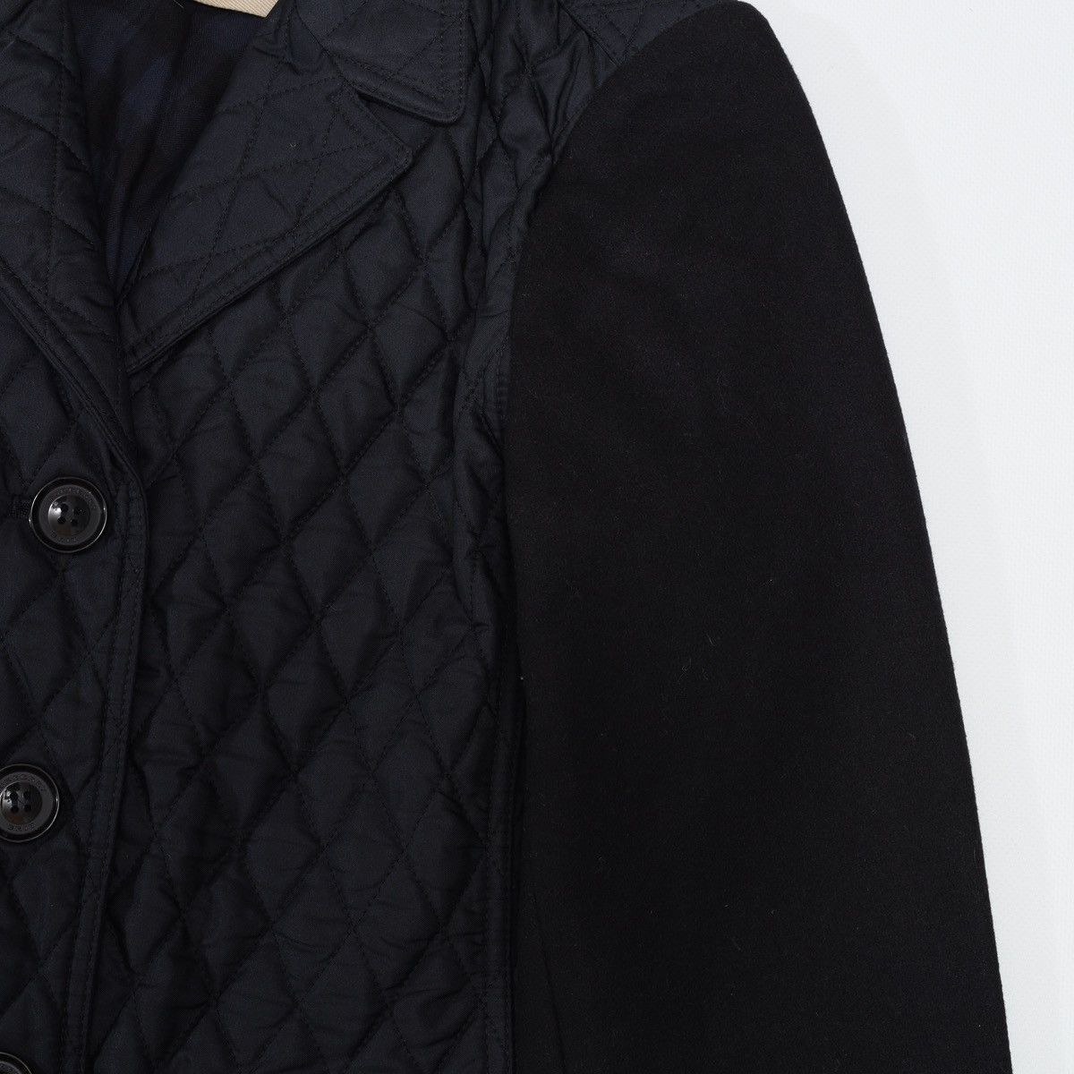Burberry Burberry Brit Quilted Jacket With Wool Sleeve Navy Size S / US 4 / IT 40 - 4 Thumbnail
