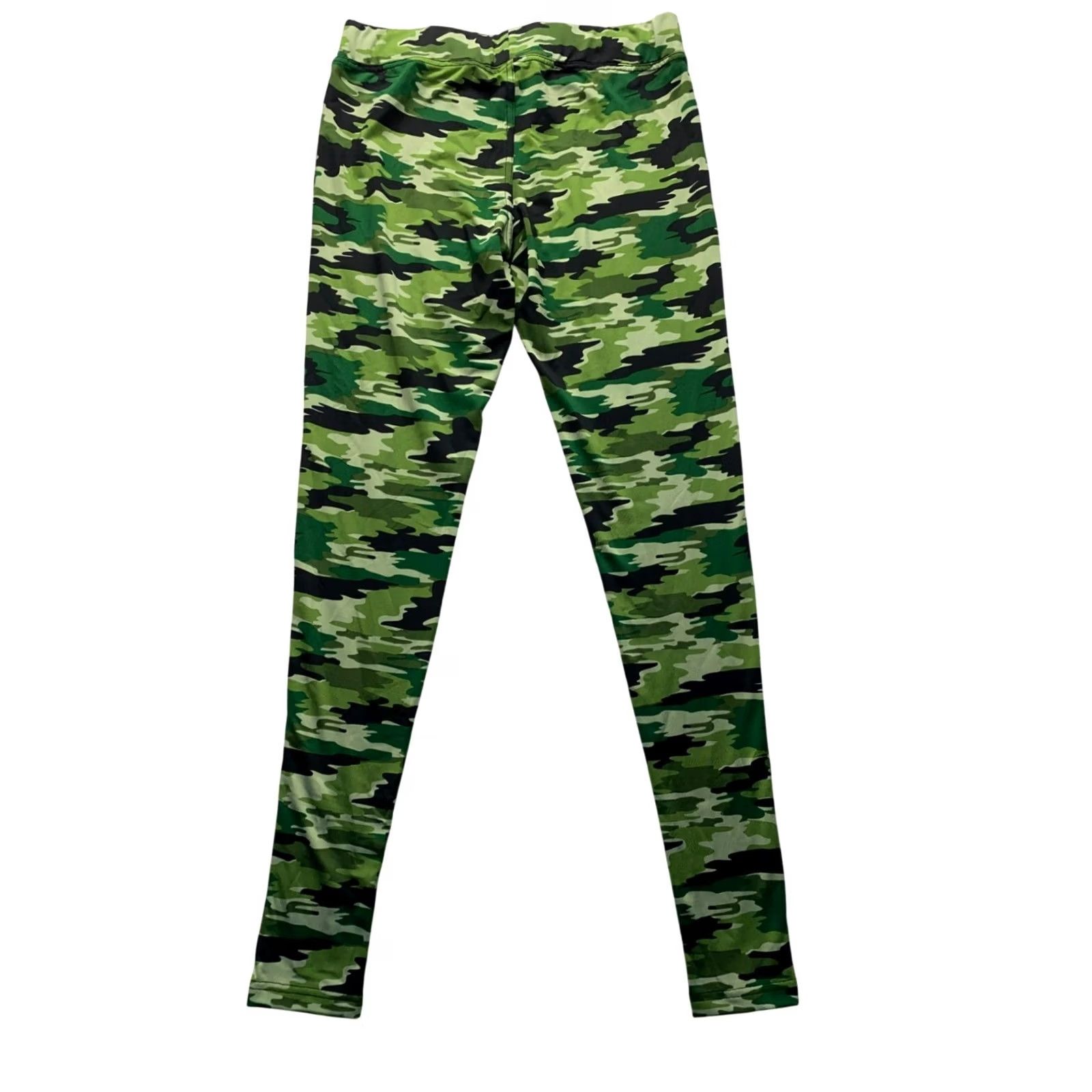 Vintage Womens Leggings Camouflage Print Small Green Polyester Spandex Tipsyelves Ankle Full-length Size 28" / US 6 / IT 42 - 2 Thumbnail