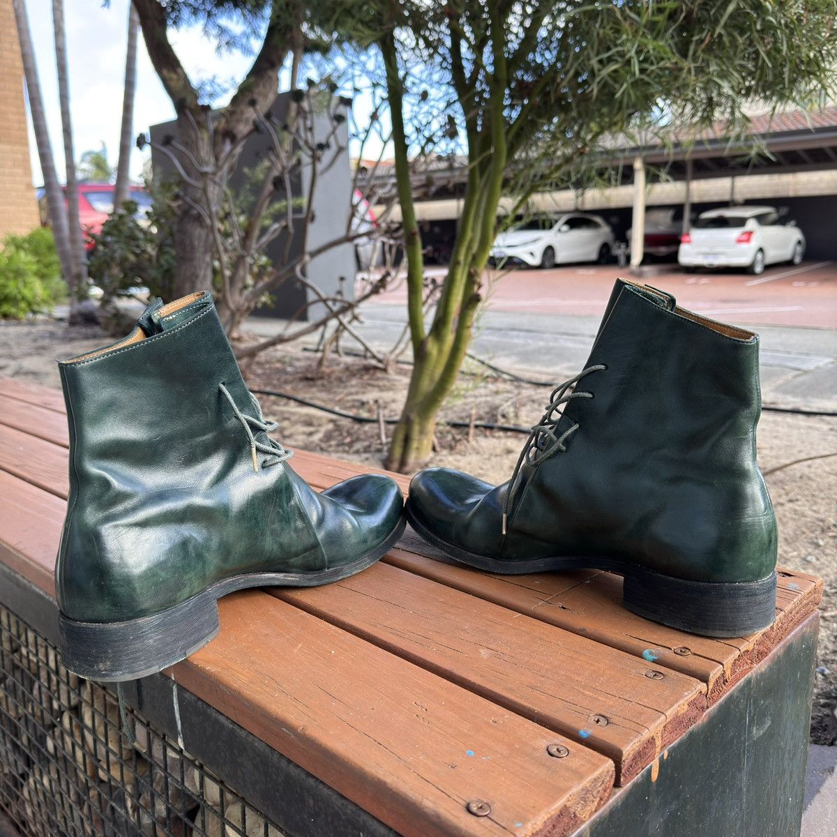 Ma+ M.a+ Dark Green Cow Leather Boots – Size 42 Size US 9 / EU 42 - 7 Thumbnail