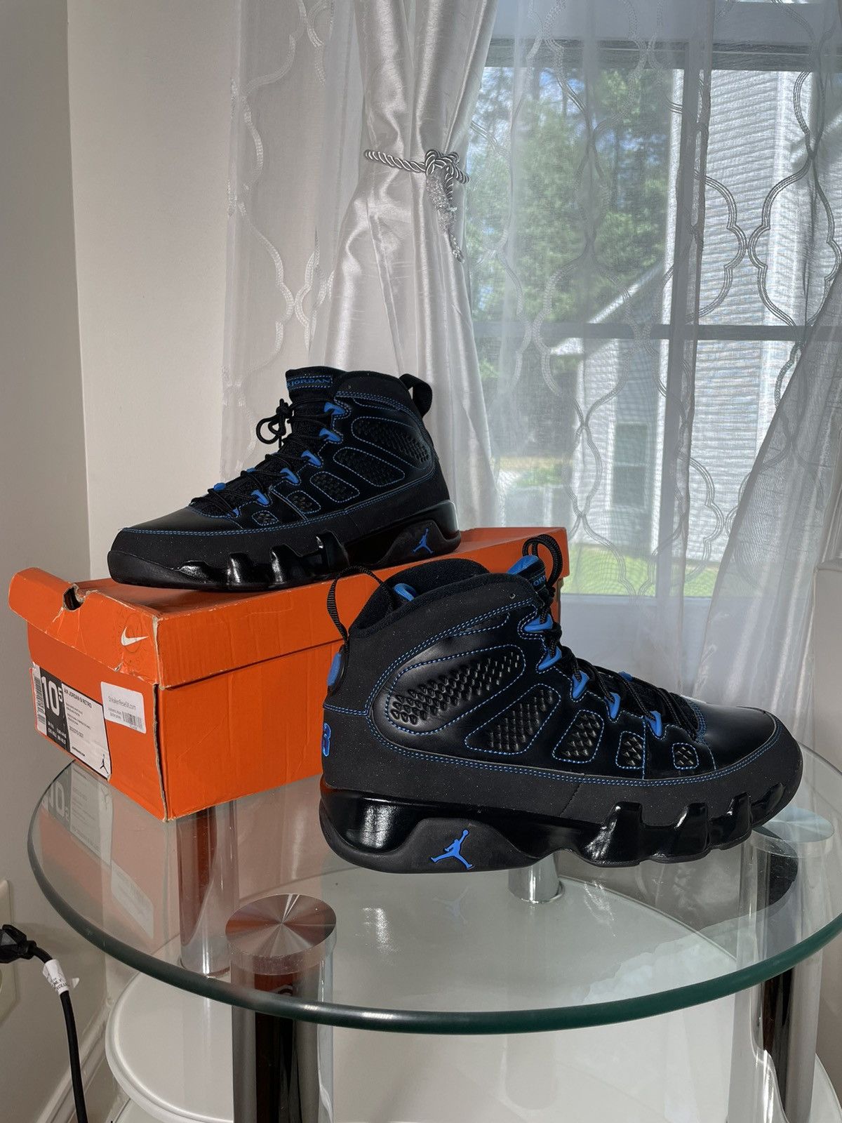 Jordan Brand Nike Streetwear Jordan 9 Retro Photo Blue Black Bottom B Grade sz 10.5 Grailed