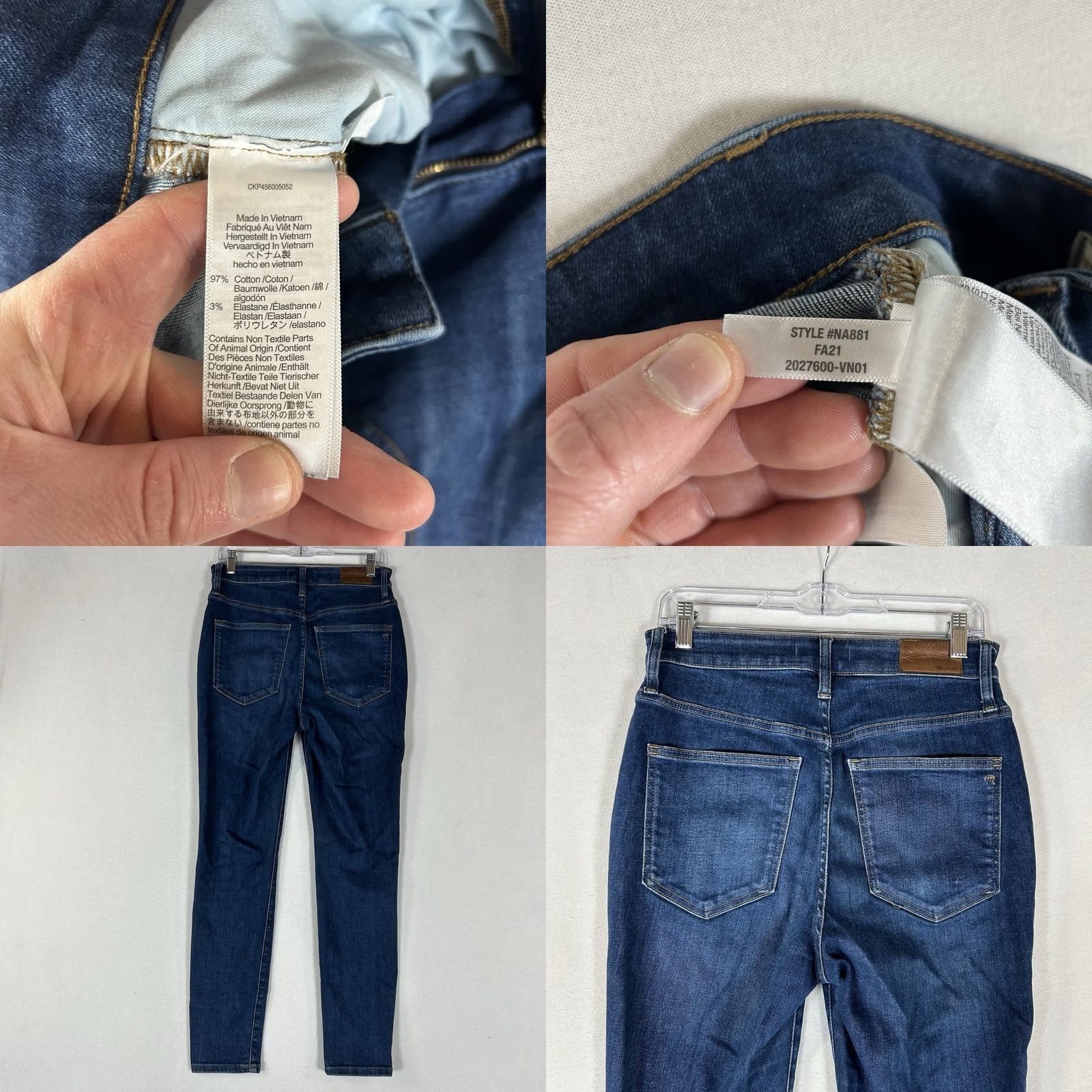 Madewell Madewell Jeans Women's 28 Blue Denim High Rise Skinny Stretch 5-Pocket Modern Distressed No Size 28" / US 6 / IT 42 - 8 Thumbnail