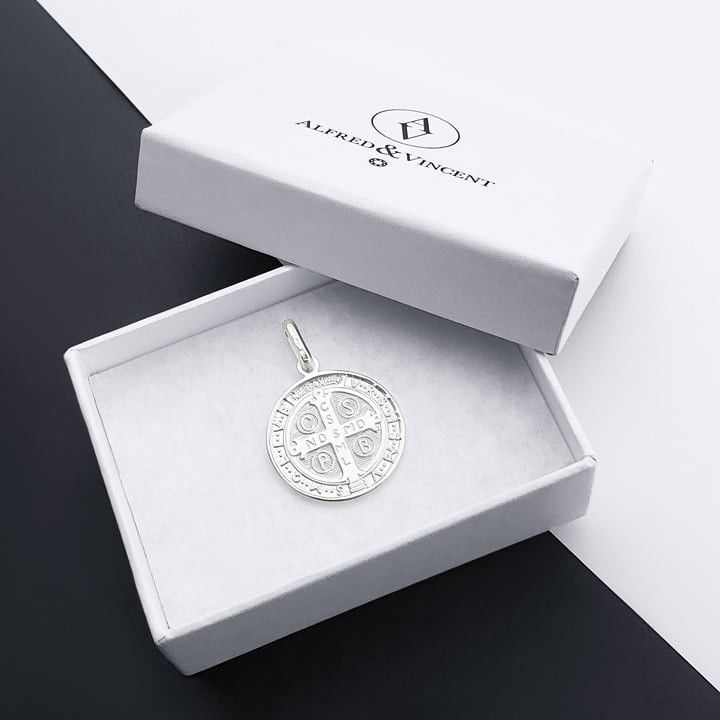 Other St Benedict 25mm Medal Pendant in Solid .925 Sterling Silver Size ONE SIZE - 2 Thumbnail