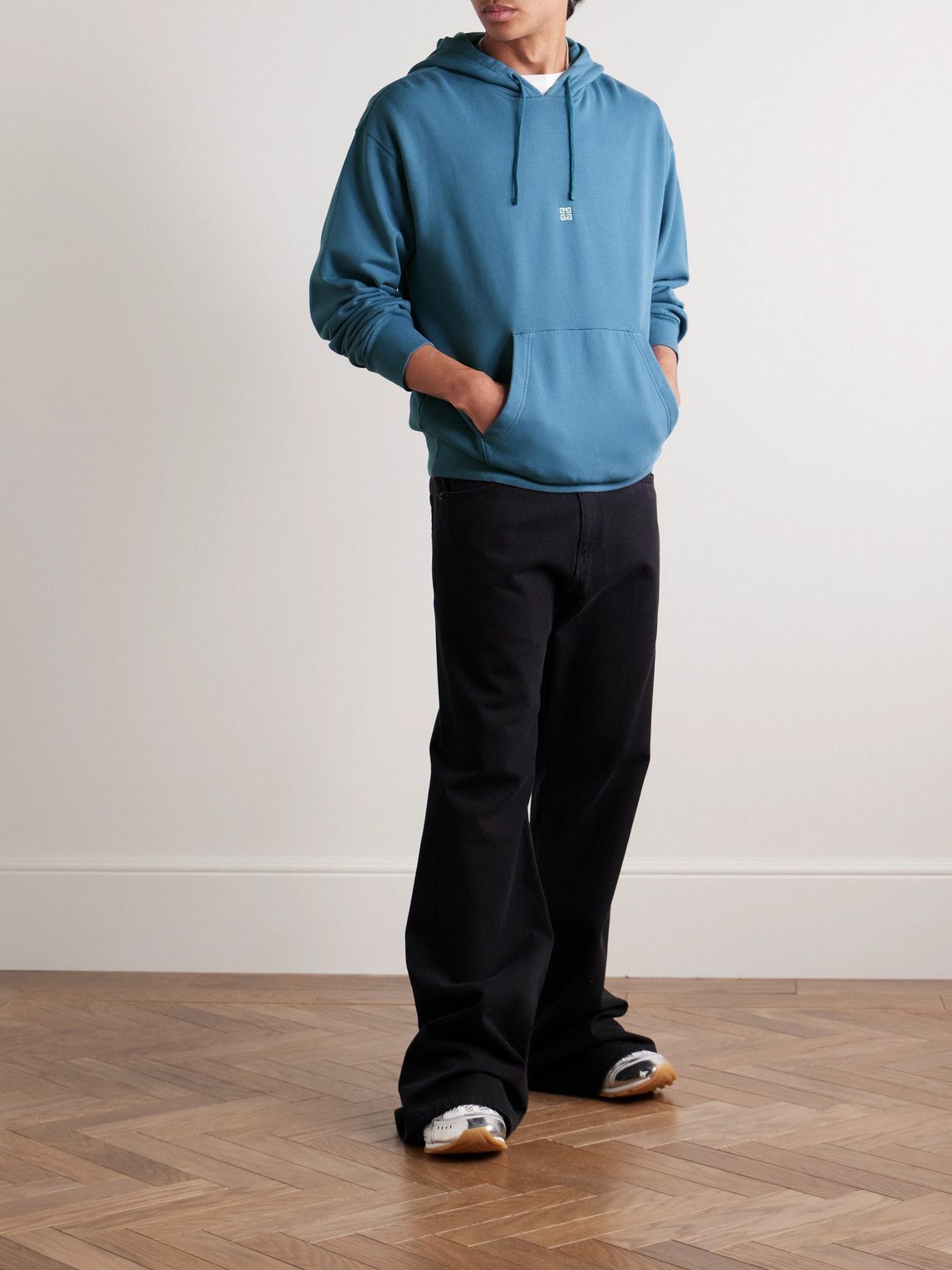 Givenchy Blue Embroidered 4G Logo Oversized Hoodie Size US XL / EU 56 / 4 - 2 Thumbnail