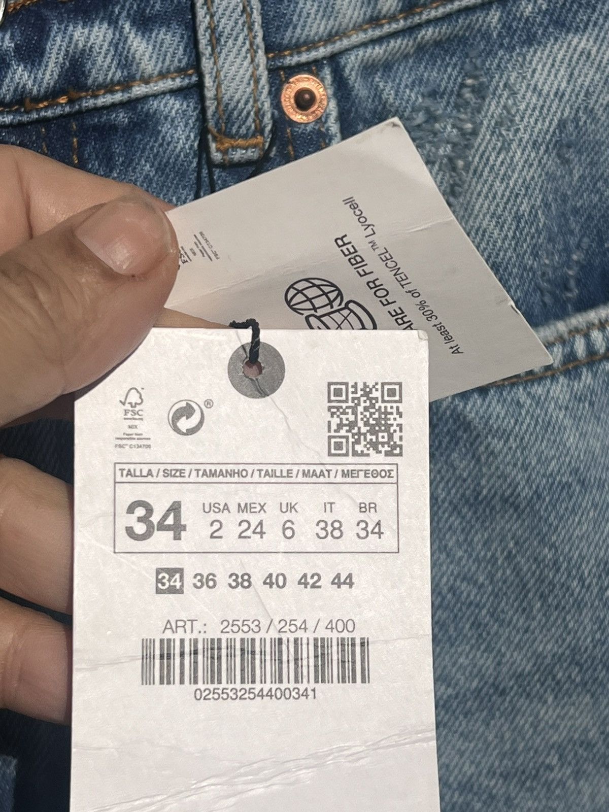 Zara Zara women’s the 90’s full length in DaryL blue jeans NWT Size 26" / US 2 / IT 38 - 7 Thumbnail