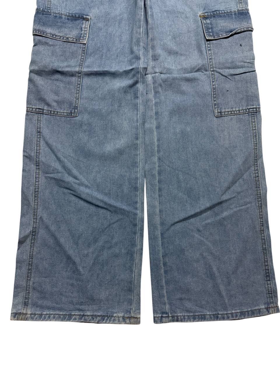 20471120 💥Baggy💥Shein Wide Leg Blue Pocket Carpenter Jeans Streetwear Size US 29 - 5 Thumbnail