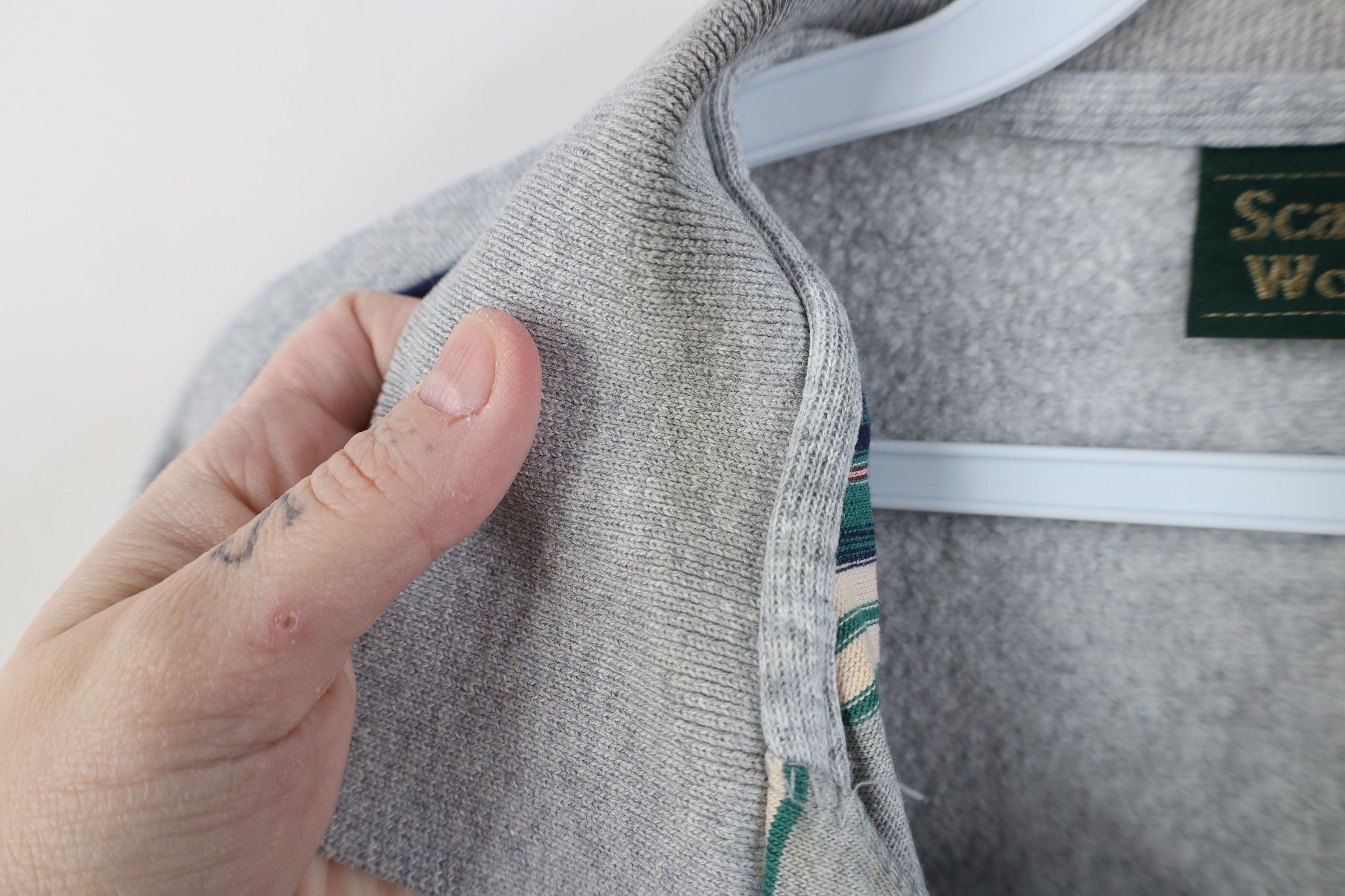 Vintage Vintage 90s Streetwear Thin Striped Collared Sweatshirt Size US XXL / EU 58 / 5 - 8 Thumbnail