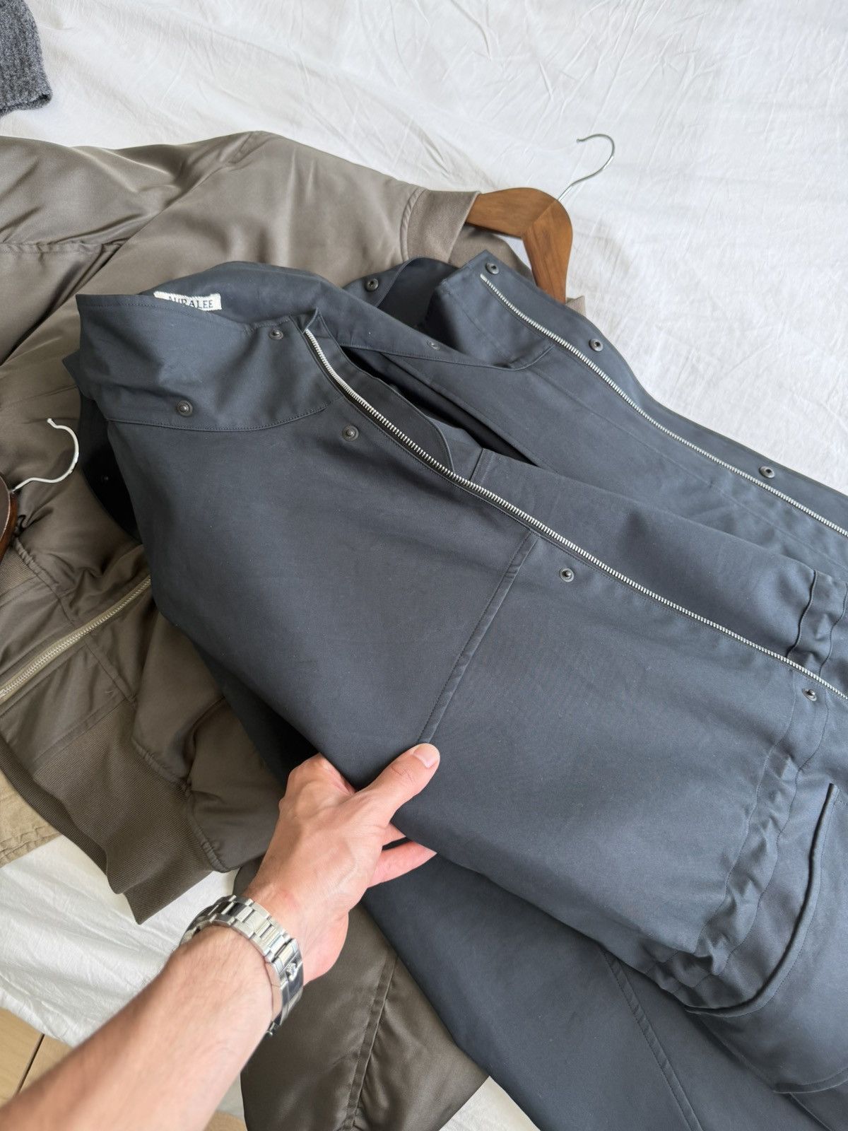 Auralee Auralee Navy Rain Coat High Density Gabardine Blouson $1425 Size US M / EU 48-50 / 2 - 18 Thumbnail