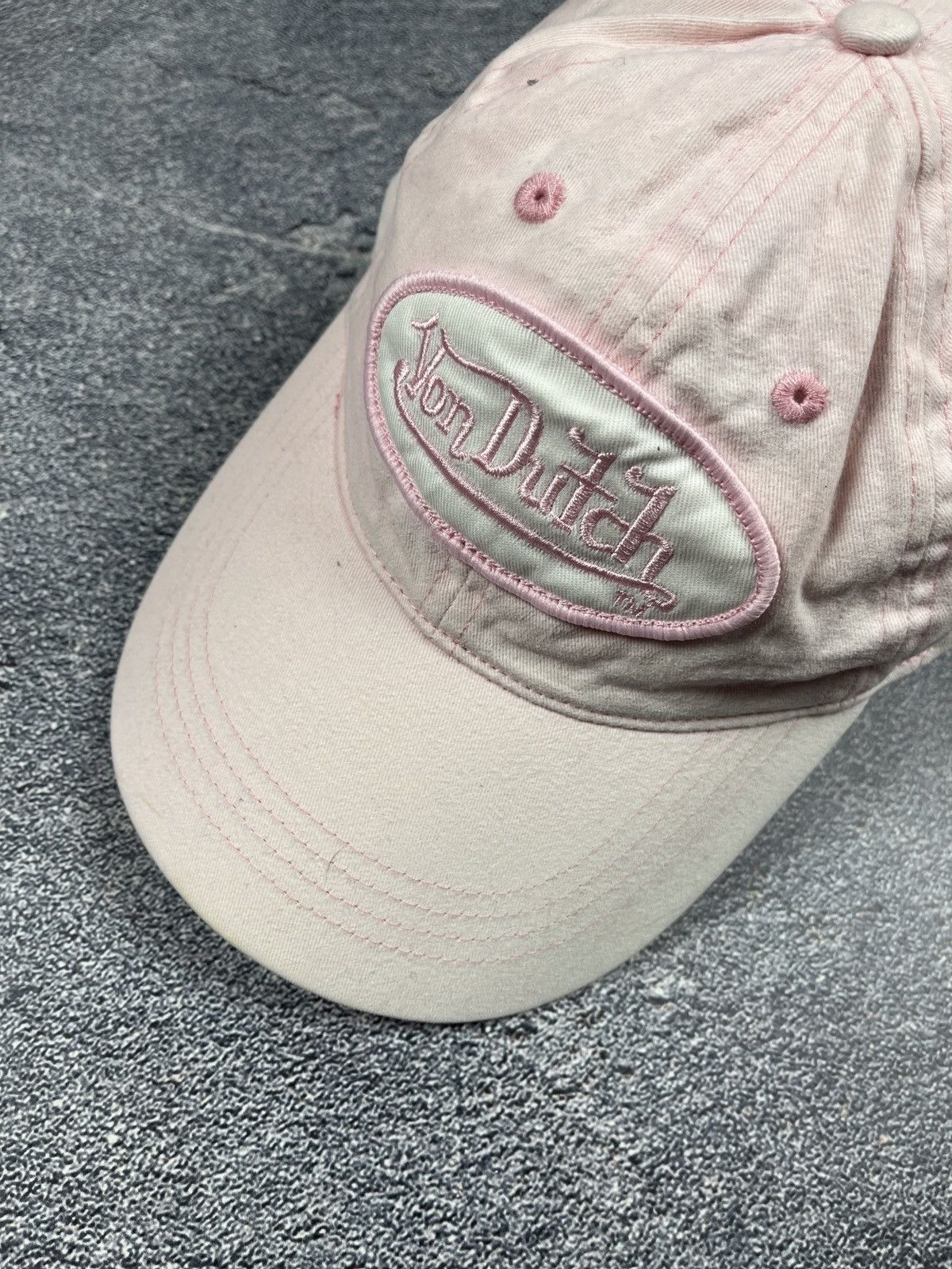 Vintage × Von Dutch y2k Von Dutch pink 2000s beanie big logo Very Rare Size ONE SIZE - 2 Thumbnail