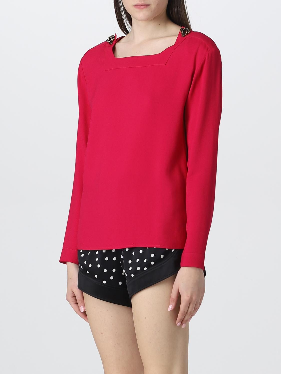 Saint Laurent Paris o1y0126 Blouse in Red Size M / US 6-8 / IT 42-44 - 4 Thumbnail