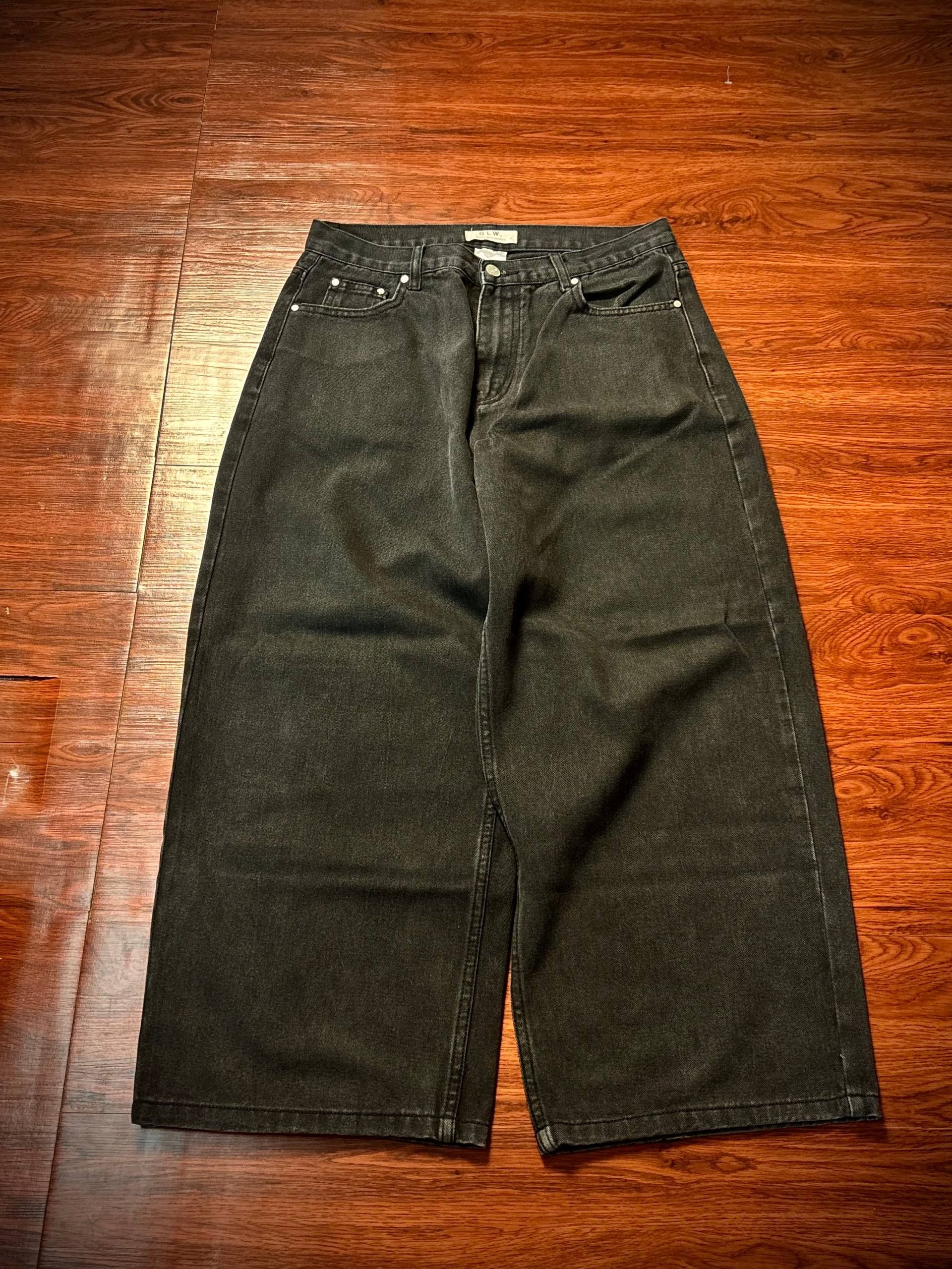 JNCO Vintage Y2K Black Baggy Glow Denim Pants Size US 30 / EU 46 - 2 Thumbnail