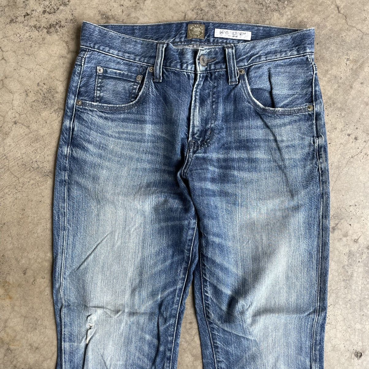 Japanese Brand 🔥🇯🇵Back Number Stoned Washed Ripped Distress Jeans Size US 31 - 2 Thumbnail