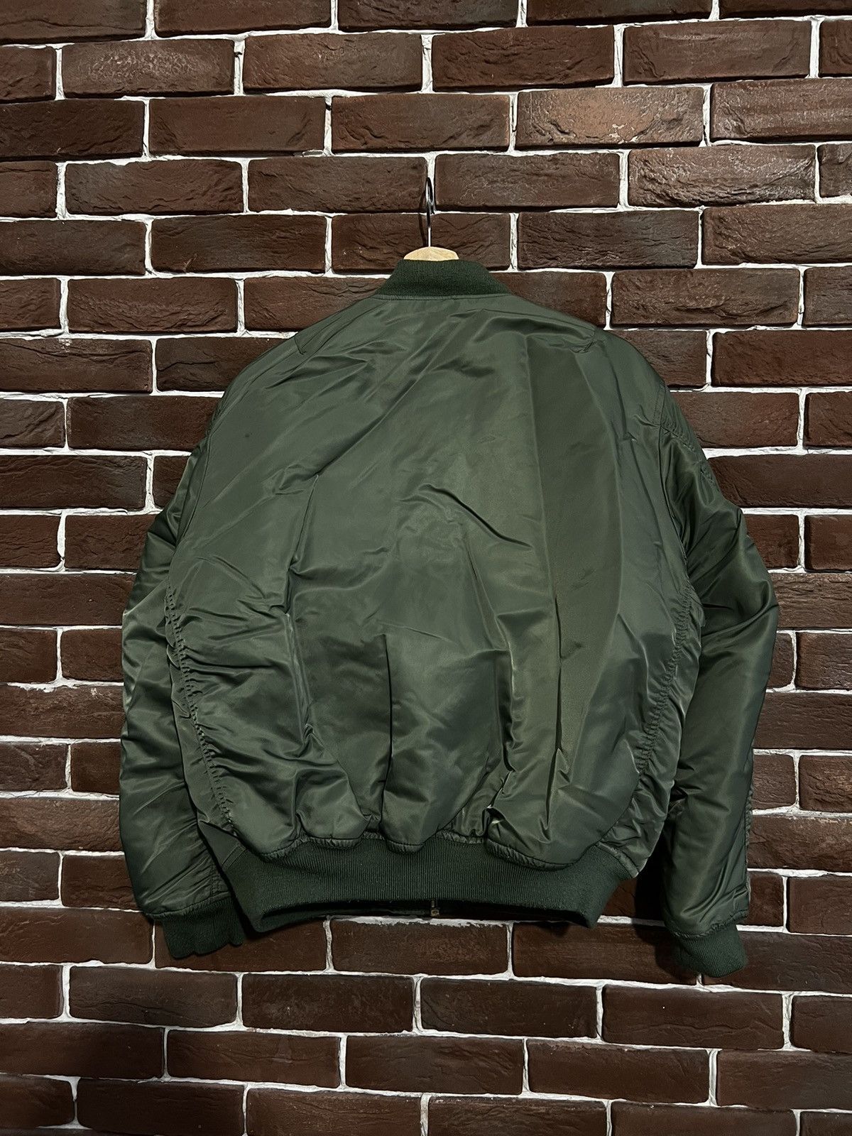 Vintage 00s Ma1 Flyer Green Vintage Bomber Small Jacket Oversize Size US S / EU 44-46 / 1 - 2 Thumbnail