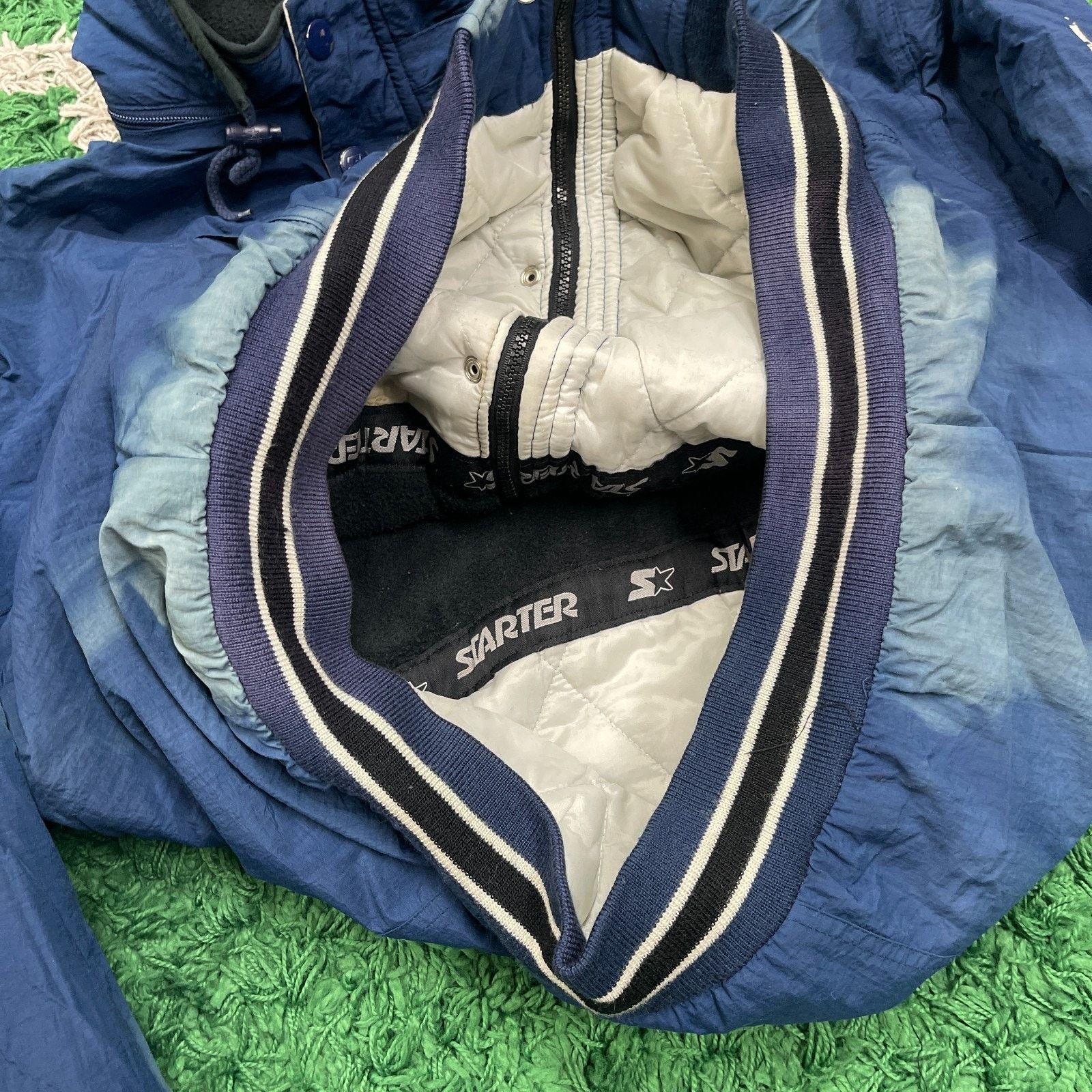 Starter × Vintage Vintage 90s Starter Puffer Parka Jacket blue grunge Medium Size US M / EU 48-50 / 2 - 8 Thumbnail