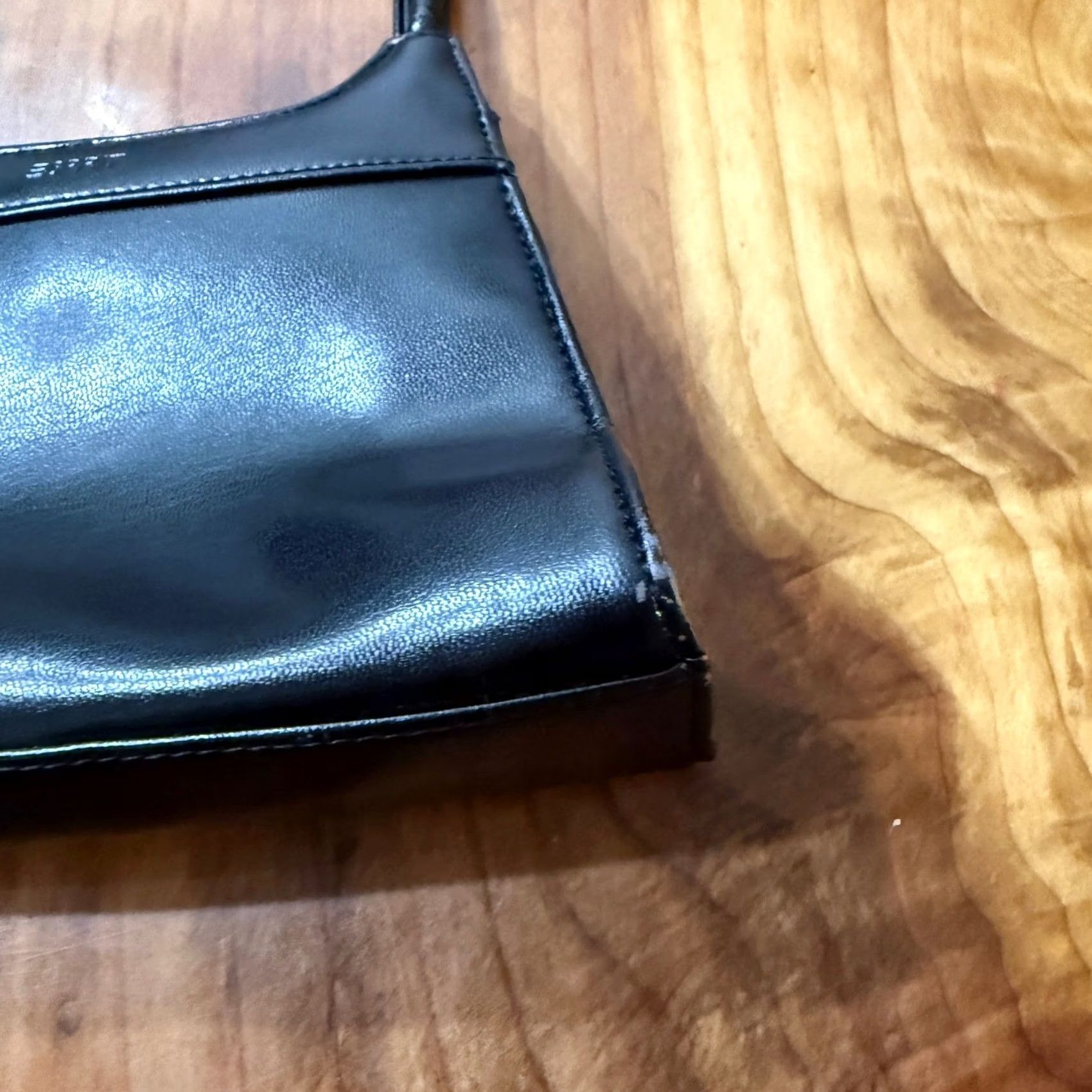 Esprit VINTAGE Esprit Shoulder Bag Crescent Black Solid Small Womens 1990s 2000s Purse Purse Bag Size ONE SIZE - 3 Thumbnail