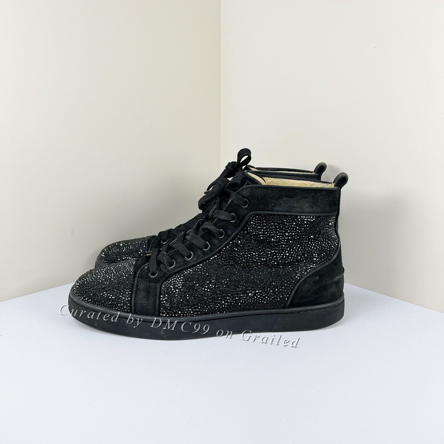 Christian Louboutin Christian Louboutin Black Diamond High-Top Sneakers Size US 8 / EU 41 - 1 Thumbnail