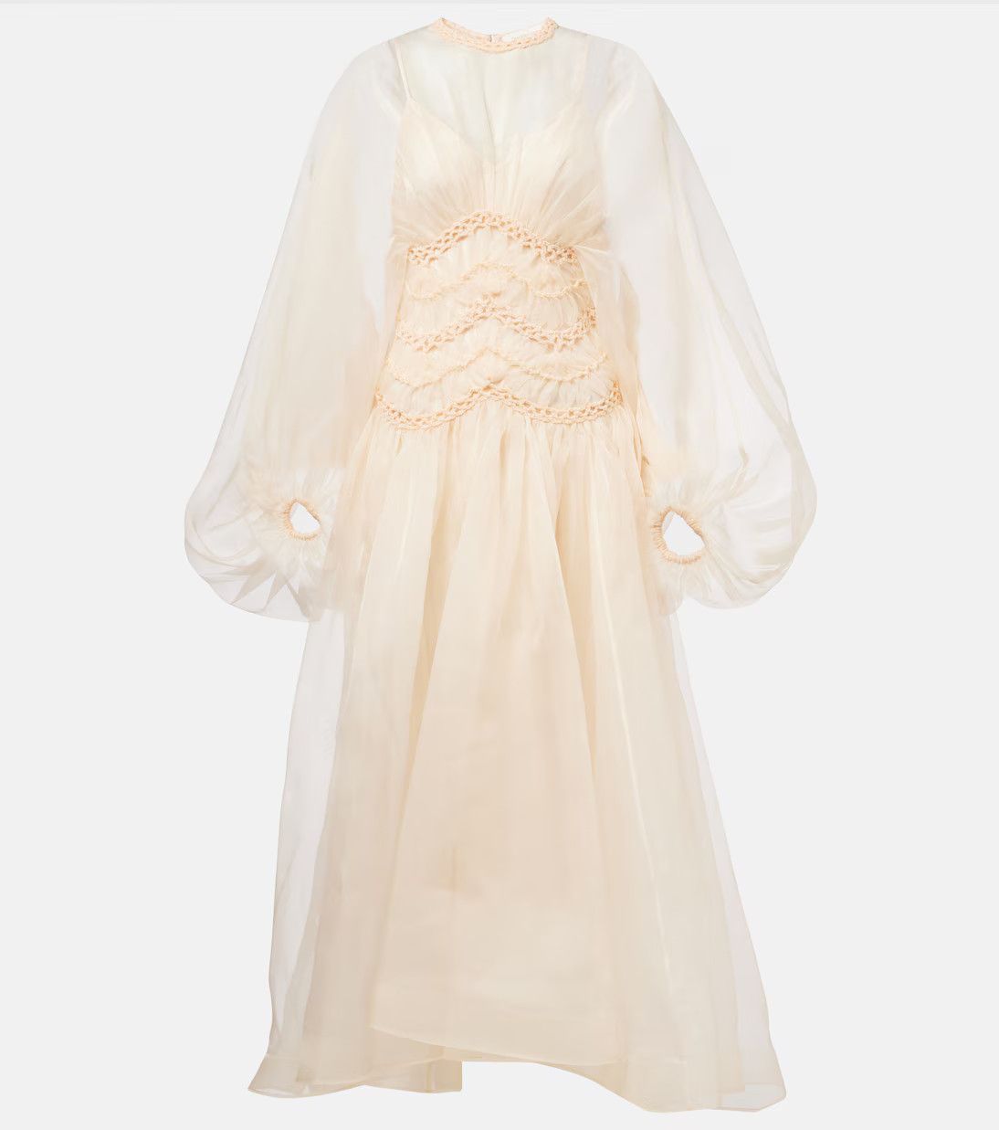 oc11z0226 Illuminate Macrame Gown In Cream
