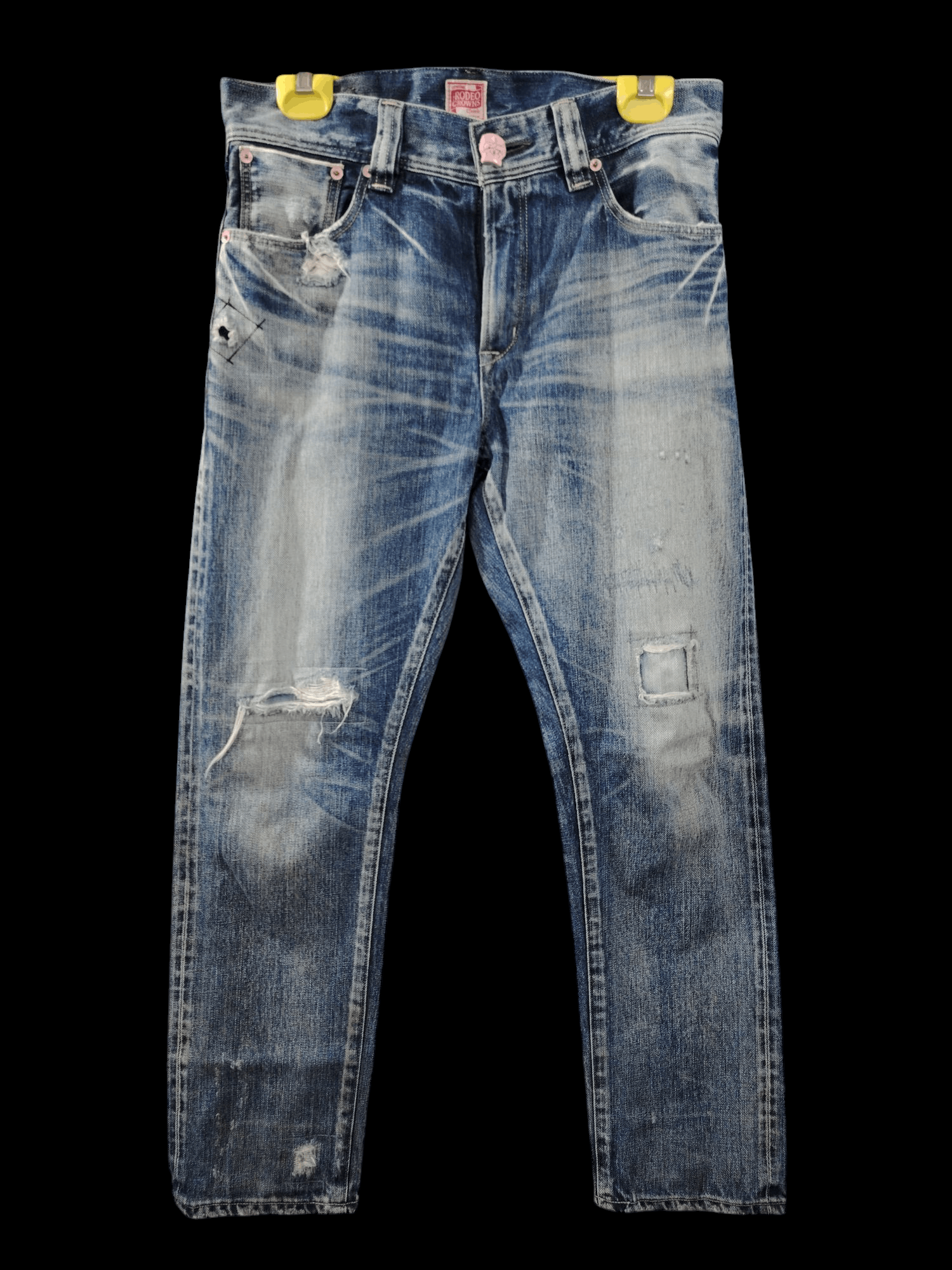 20471120 × Beauty Beast × Japanese Brand Rodeo crown 10 annivers. distressed patchwork selvedge denim Size US 31 - 1 Thumbnail