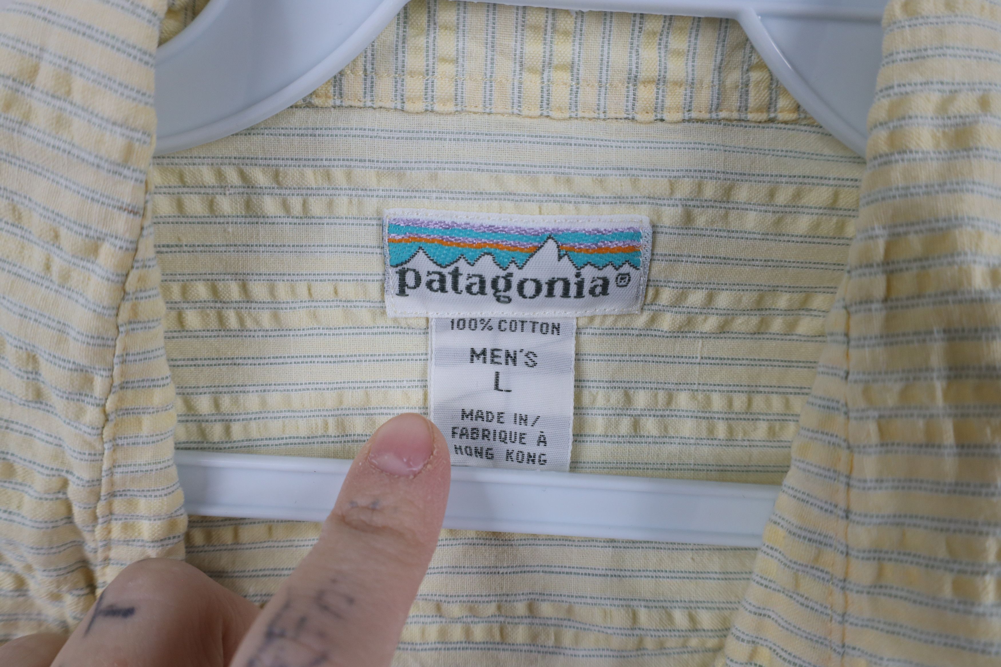 Patagonia × Vintage Vintage 70s Patagonia Seersucker Short Sleeve Button Shirt Size US L / EU 52-54 / 3 - 8 Thumbnail