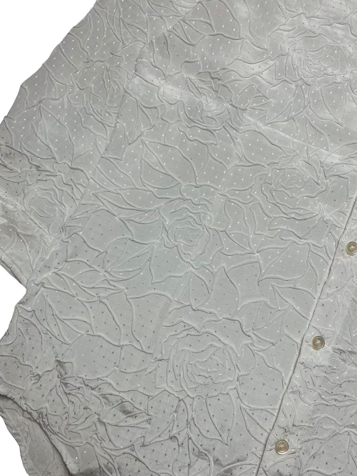 If Six Was Nine 2000s Tornado Mart - Jacquard Rose Pleats Shirt Size US M / EU 48-50 / 2 - 6 Thumbnail