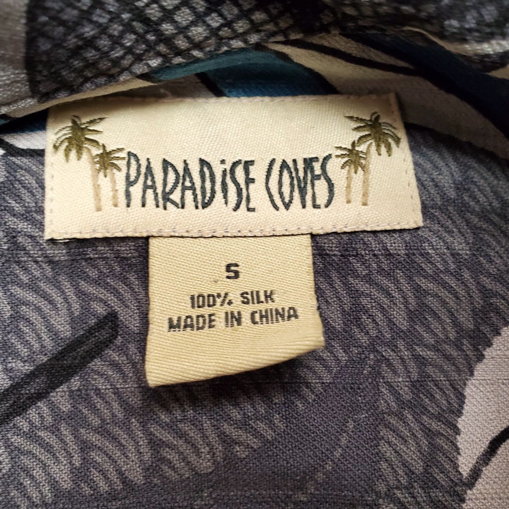 Paradise Paradise Coves Shirt Mens Small Blue Gray Floral Hawaiian 100% Silk Casual Size US S / EU 44-46 / 1 - 5 Thumbnail
