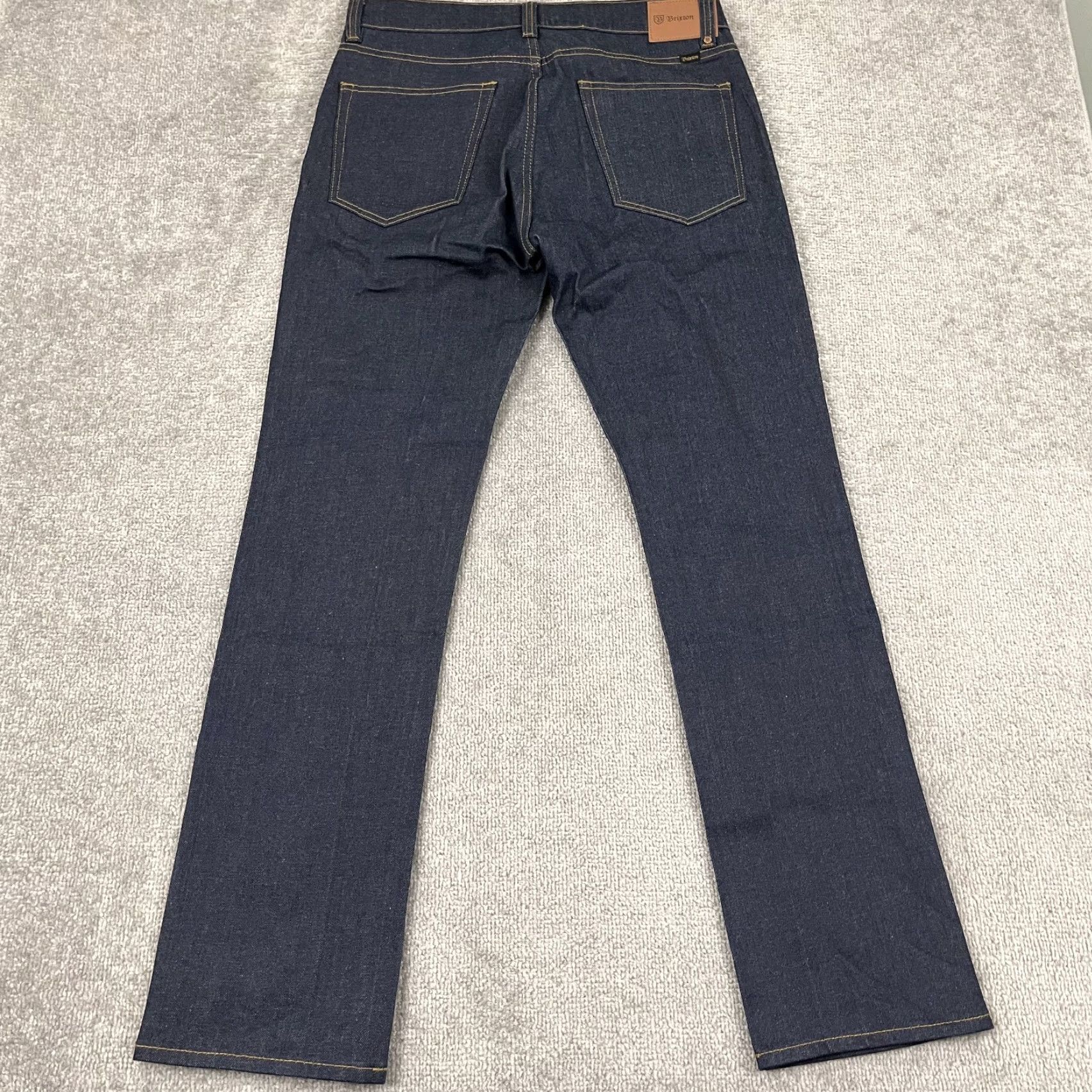Brixton Brixton Reserve Jeans Mens 33 x 32 Indigo Blue Cone Denim Skater Button Fly 5-Pocket Mens Size US 33 - 4 Thumbnail