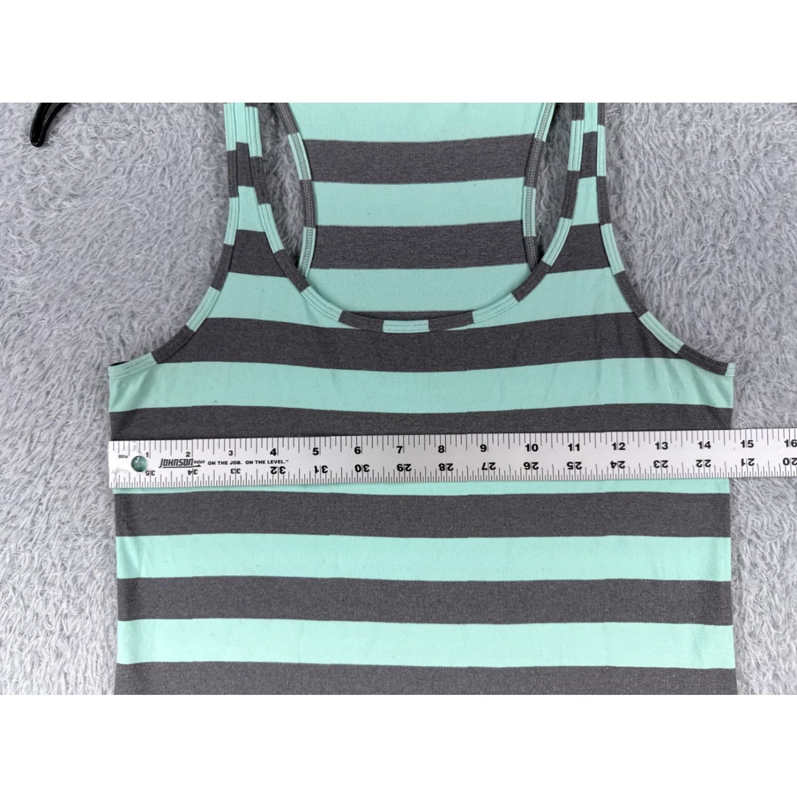 Lululemon Lululemon Shirt Women 4 Teal Gray Stripe Refresh Racer Tank Luon Light W1I09S Size S / US 4 / IT 40 - 6 Thumbnail