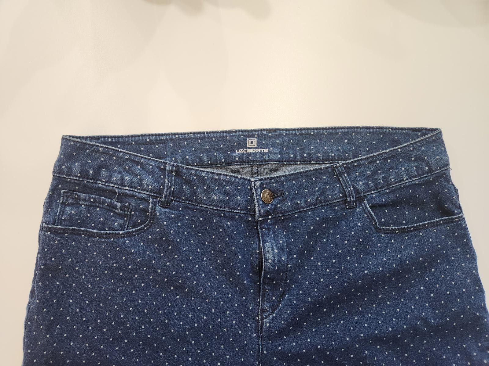 Other Liz Claiborne Women's whit Polka Dot Denim Jeans size 14 Size 36" / US 14 / IT 50 - 2 Thumbnail