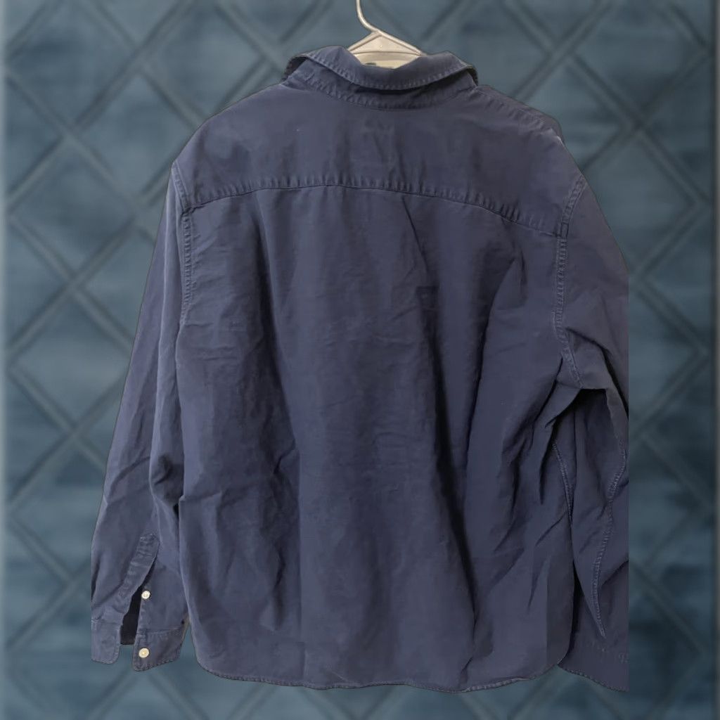 Gap Gap Mens Button-Down Shirt XL Blue Solid Stretch Regular Sleeve Long Cotton Polyester Knit Collared Button-Up Mens Size US XL / EU 56 / 4 - 1 Thumbnail