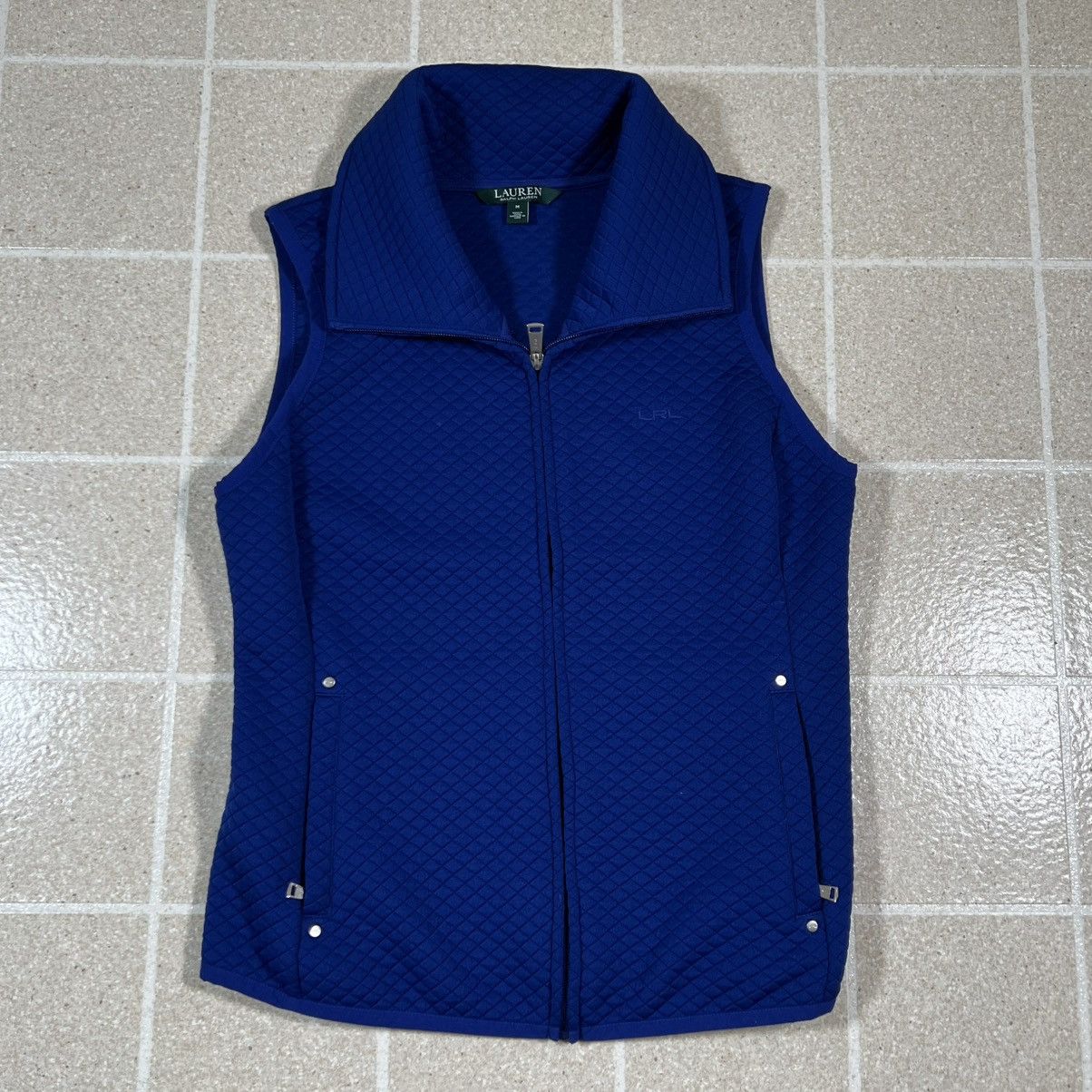 Ralph Lauren Lauren Ralph Lauren Size M Blue Diamond Quilted Zip Vest Size M / US 6-8 / IT 42-44 - 1 Thumbnail