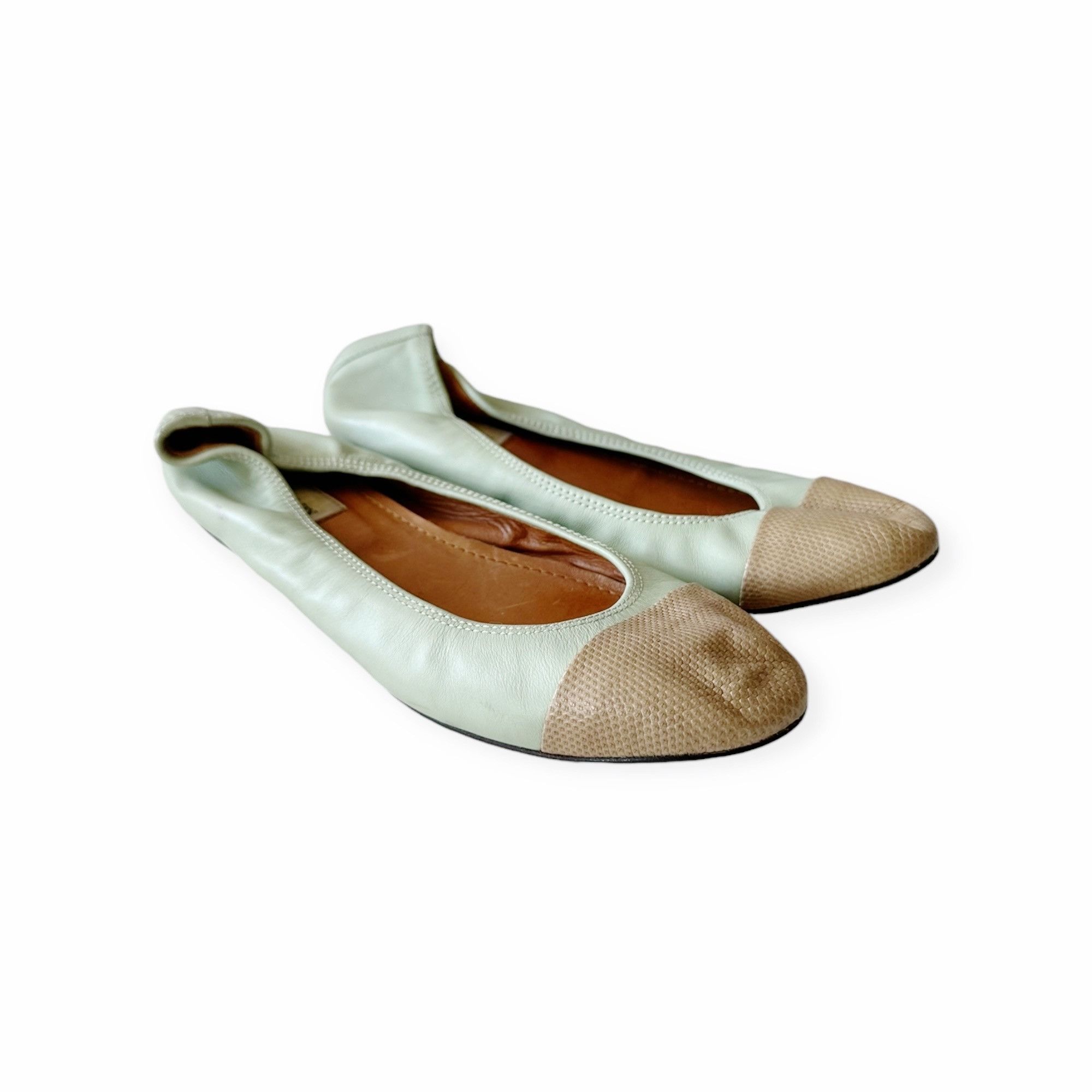 Lanvin Lanvin Cap-Toe Icon Ballerina flats with snake toe, Size 39 Size US 9 / IT 39 - 3 Thumbnail