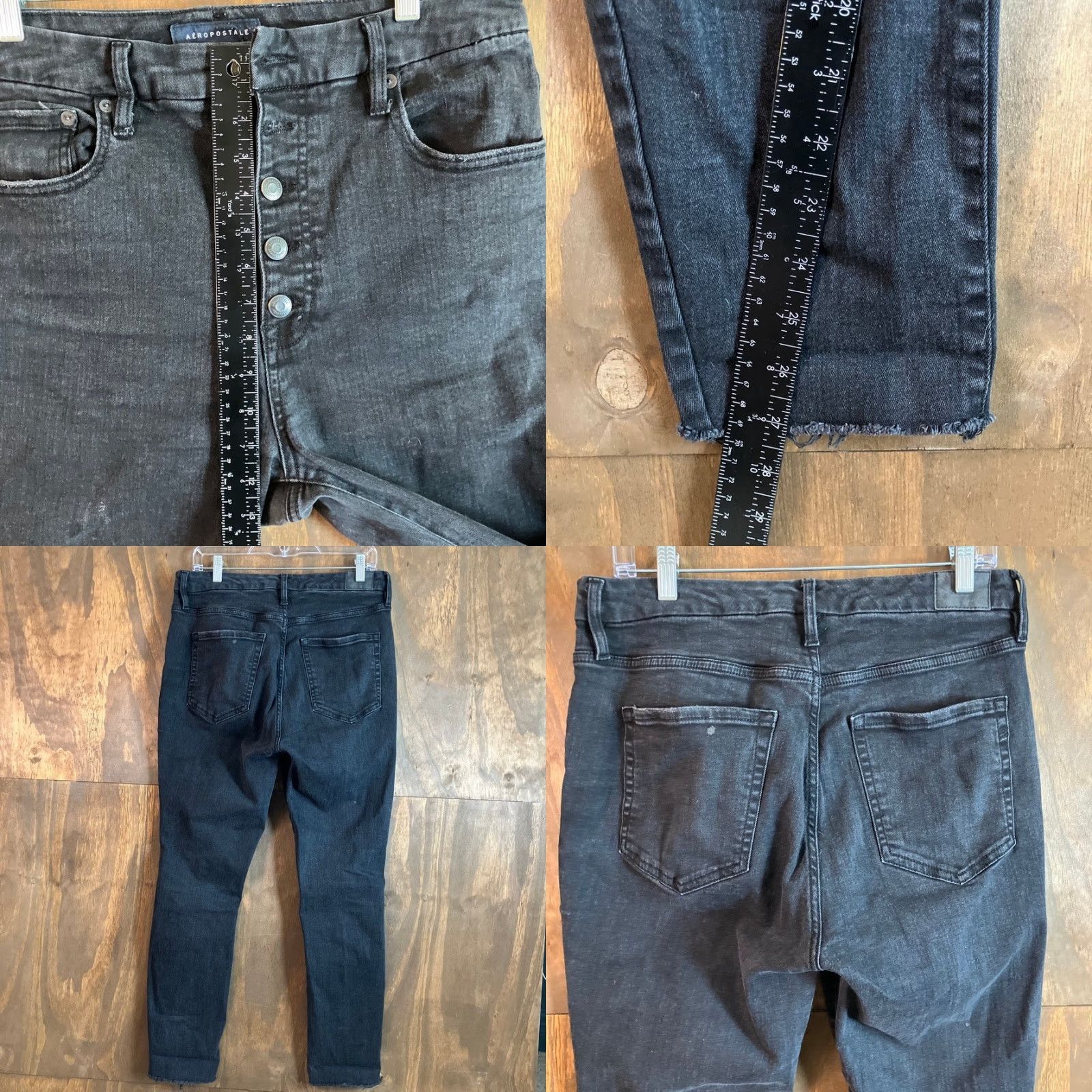 Aeropostale Aeropostale Jeans Womens Black High Rise Distressed Jegging Stretch 12R Size 24" / US 00 / IT 34 - 8 Thumbnail