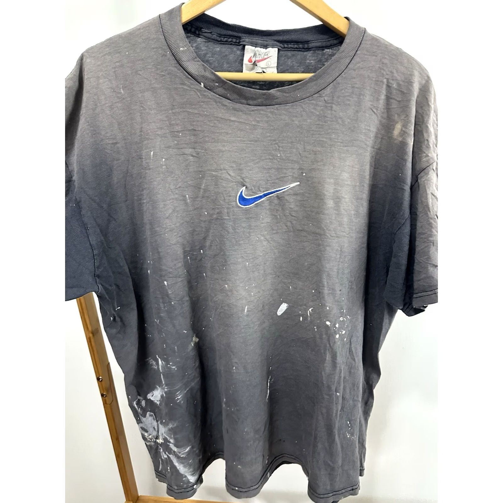 Nike VTG Nike T-Shirt Mens L Black 90s Penny Hardaway NBA Gradient Sun Faded Distressed Worn Grunge Orlando Basketball Size US L / EU 52-54 / 3 - 4 Thumbnail