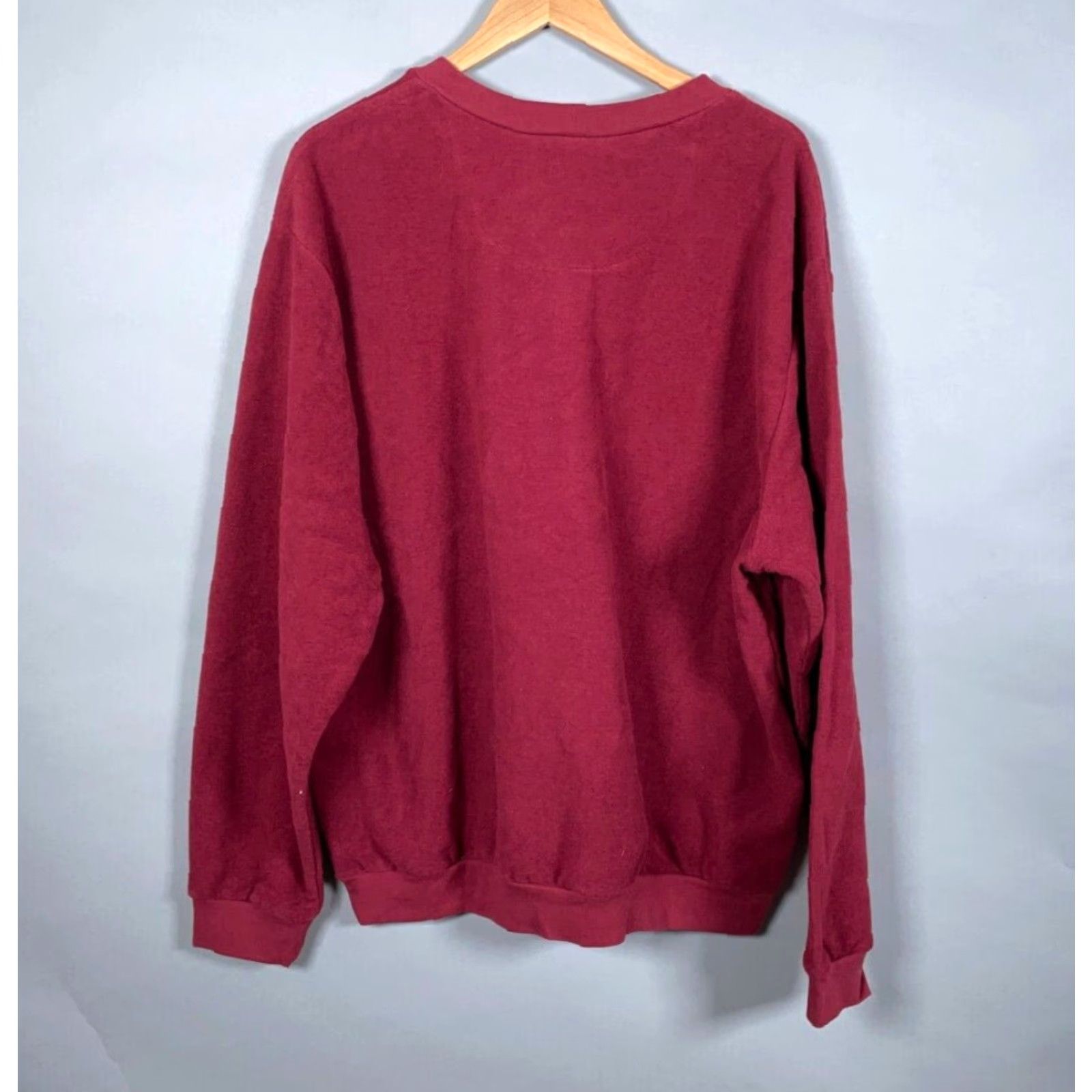 Vintage VTG Scandia Woods Sweatshirt Crewneck Adult 2XL Dark Red Terry Cloth Solid Retro 90s Mens Size US XXL / EU 58 / 5 - 3 Thumbnail