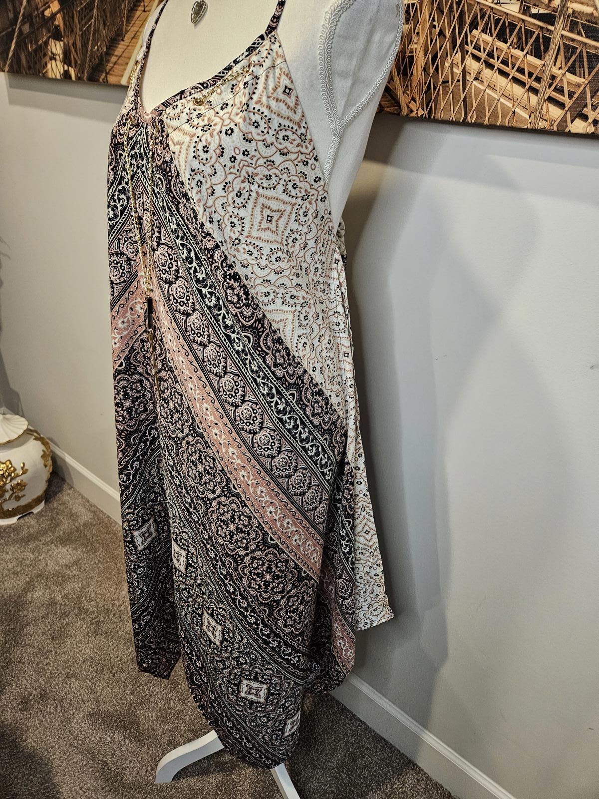Designer Speed Control Bohemian Midi Dress with Chain #208 Size XXL / US 16-18 / IT 52-54 - 2 Thumbnail