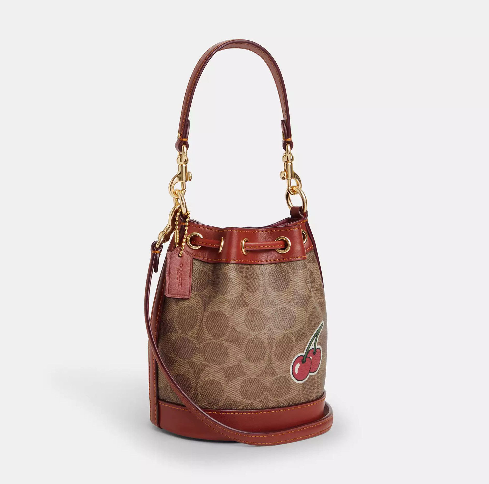Coach Mini Bucket Bag In Signature Canvas With Sticker Print Size ONE SIZE - 6 Thumbnail