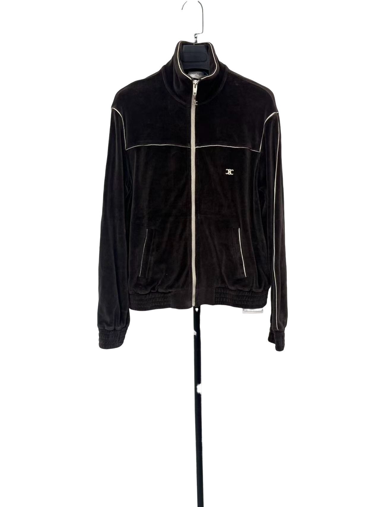 Celine CELINE Velour Triomphe Track Jacket Brown XS Size US XS / EU 42 / 0 - 1 Thumbnail
