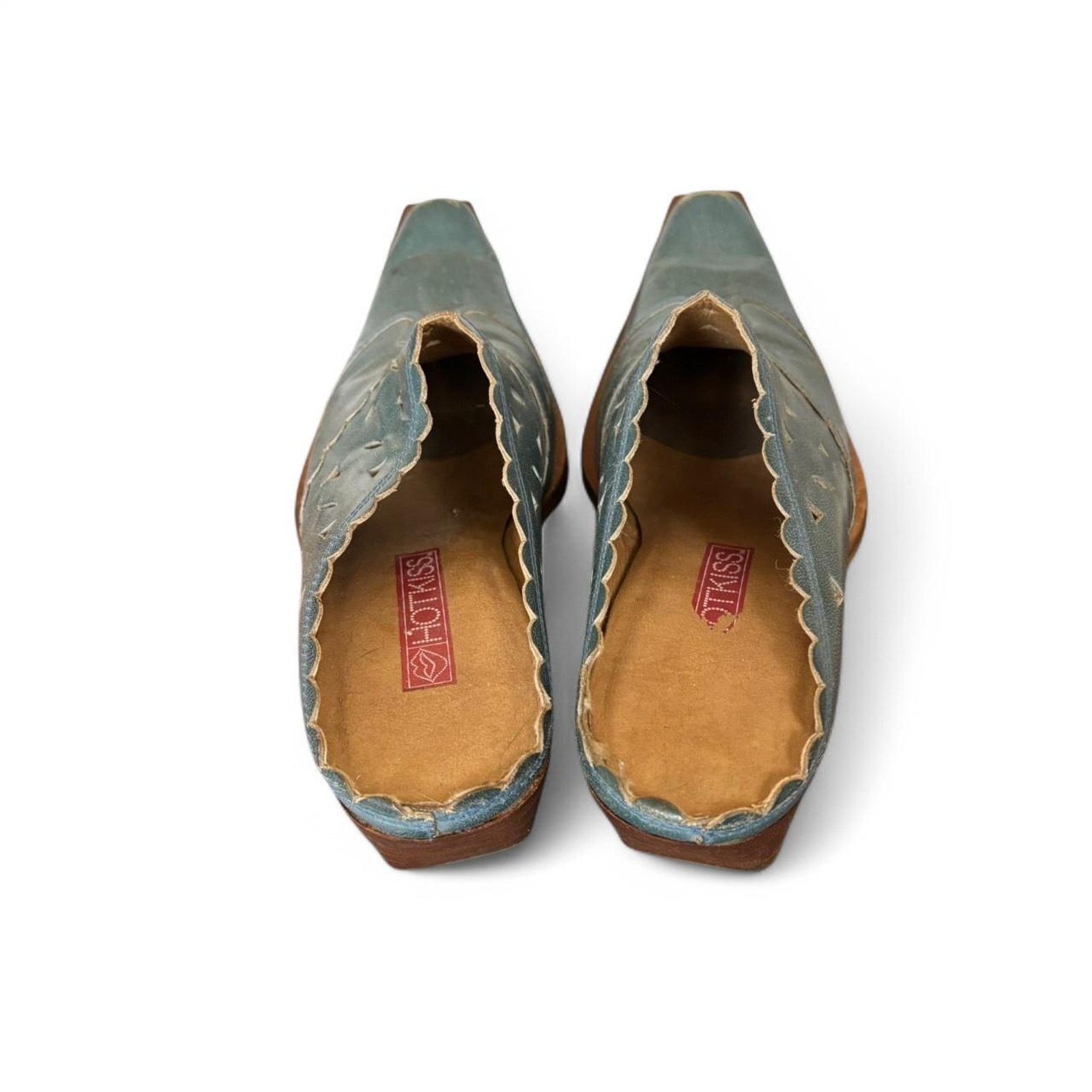 Vintage Vintage Hotkiss 90s Blue Leather Western Mules 5.5 Cowgirl Size US 5.5 / IT 35.5 - 6 Thumbnail