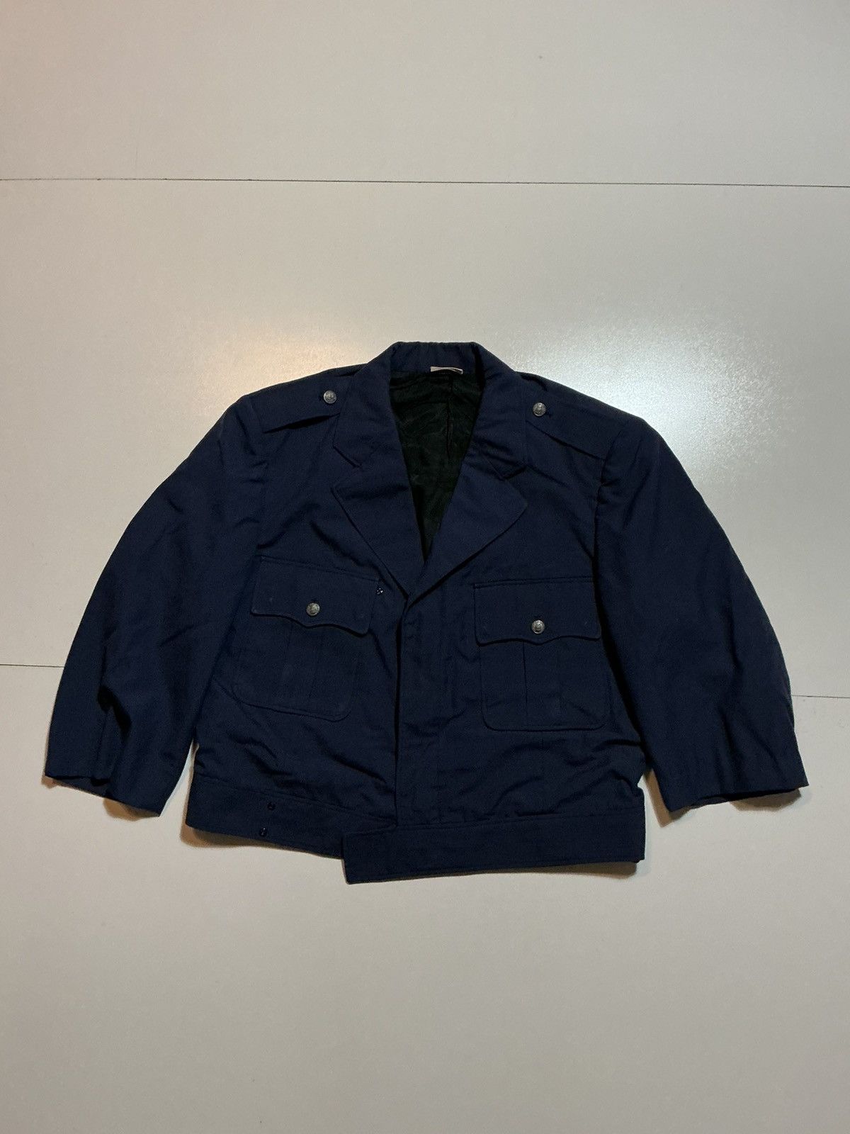 Vintage Vintage USAF Air Police CWU-47 Shade Blue Wool DPSC Jacket Size US S / EU 44-46 / 1 - 1 Thumbnail
