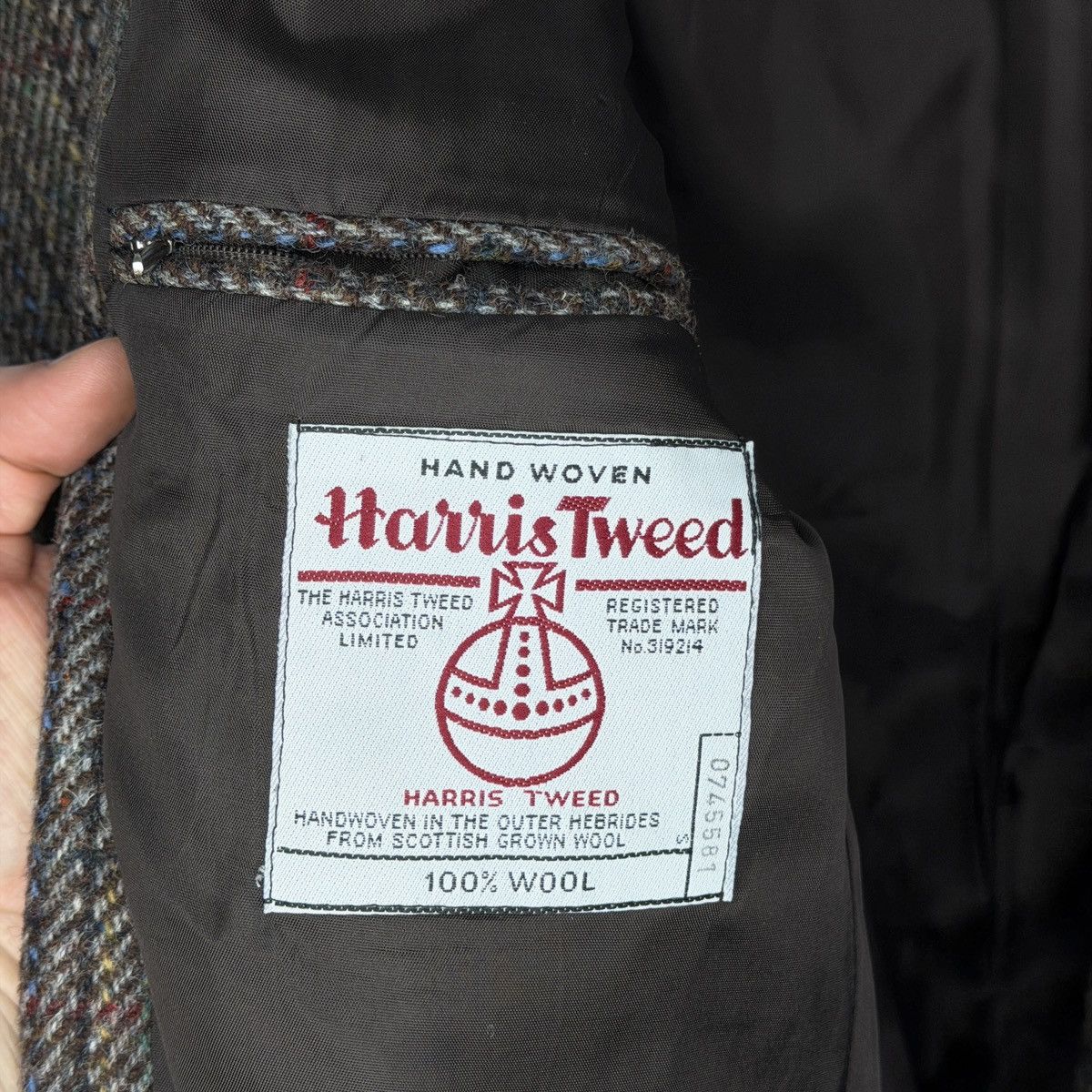 Harris Tweed Vtg Harris Tweed Brown Coat WOOL Jacket Blazer 42 R Size 44R - 12 Thumbnail