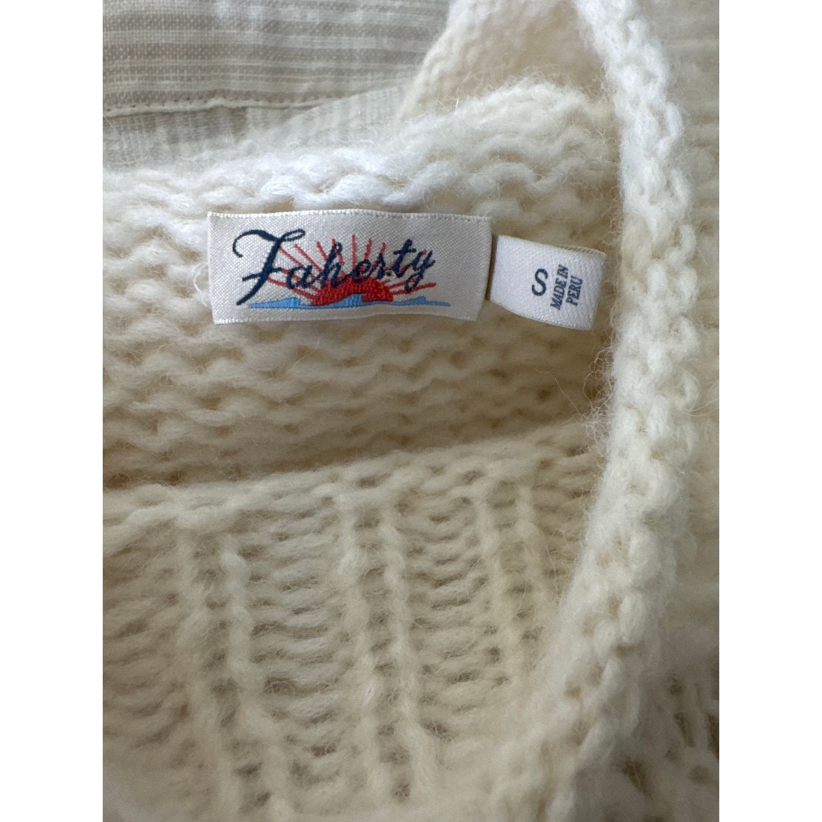 Faherty FAHERTY Polly Looped Knit Baby Alpaca Wool Blend Sweater Size S / US 4 / IT 40 - 6 Thumbnail