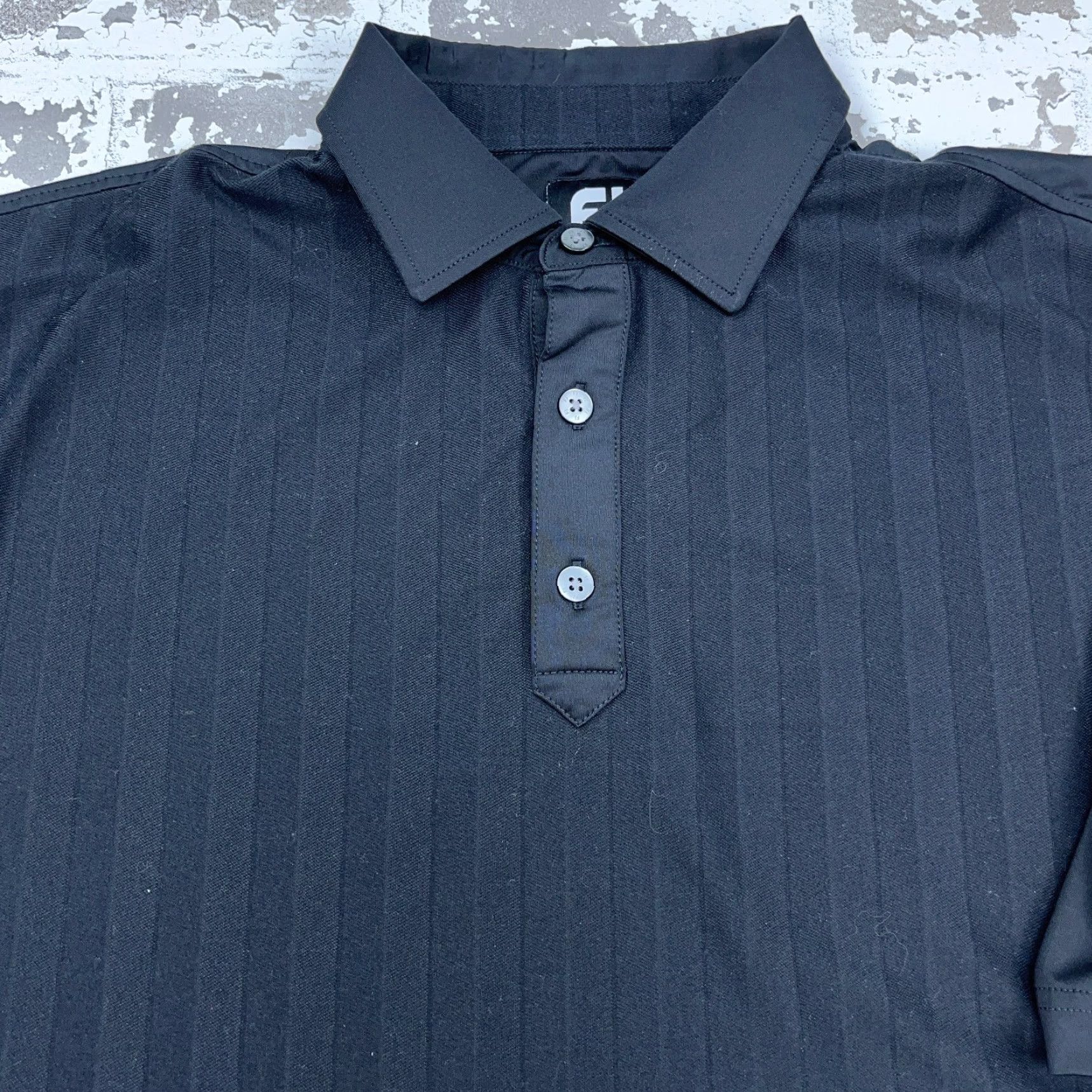 Footjoy FootJoy Polo Shirt Men XL Black Striped Performance Quick Dry Golf Club Logo Size US XL / EU 56 / 4 - 3 Thumbnail