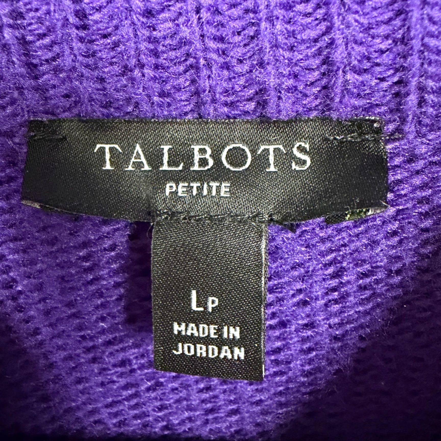 Talbots Talbots Sweater Womens LP Petite Purple Cable-Knit Crew Neck Casual Preppy Layering Size L / US 10 / IT 46 - 5 Thumbnail