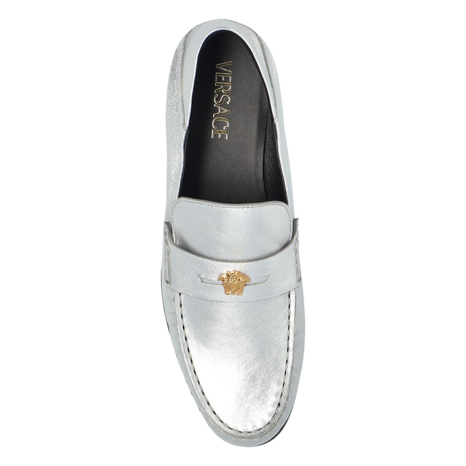 Versace VERSACE Medusa Silver Leather Loafers New And Authentic (Wom Size US 8 / IT 38 - 4 Thumbnail