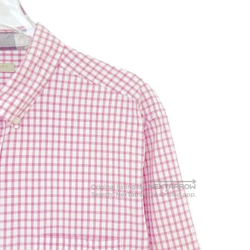 Burberry Burberry Pink Check Short Sleeve Shirt. Size L / US 10 / IT 46 - 3 Thumbnail