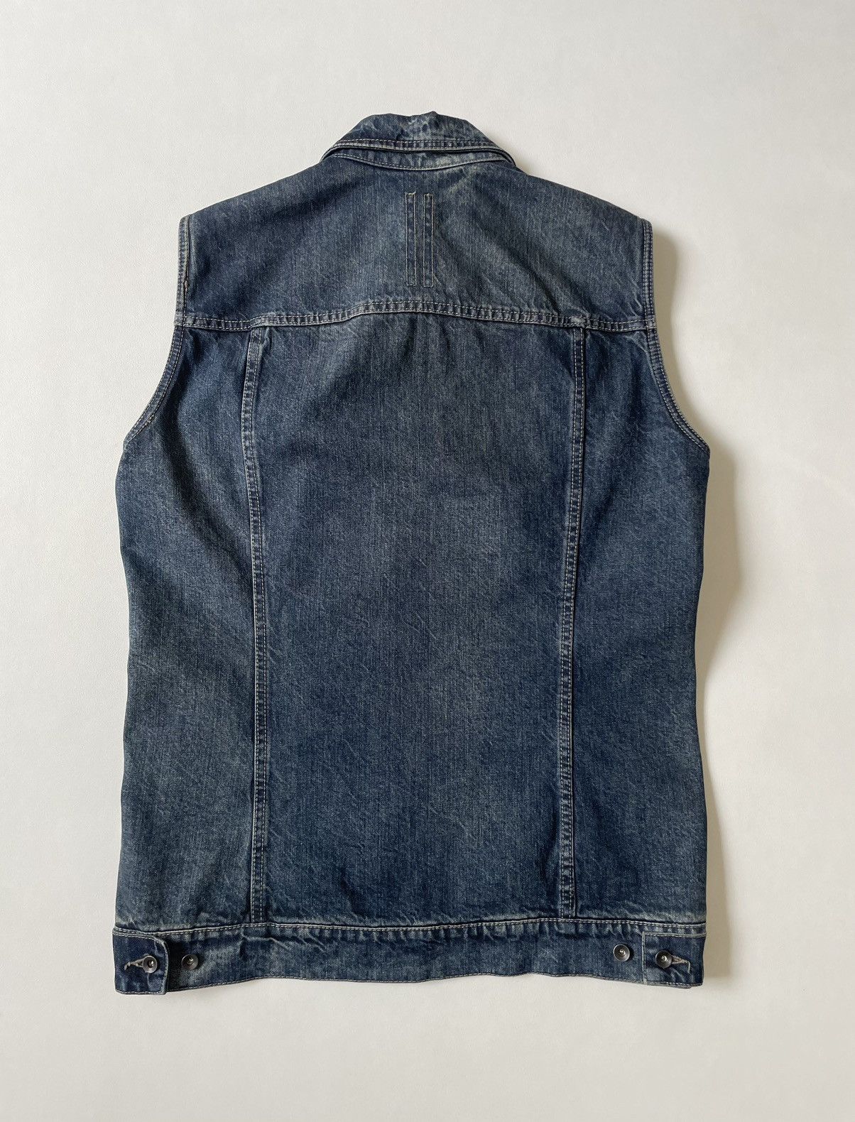 Rick Owens Hustler Blue Washed Denim Trucker Vest Size US L / EU 52-54 / 3 - 13 Thumbnail