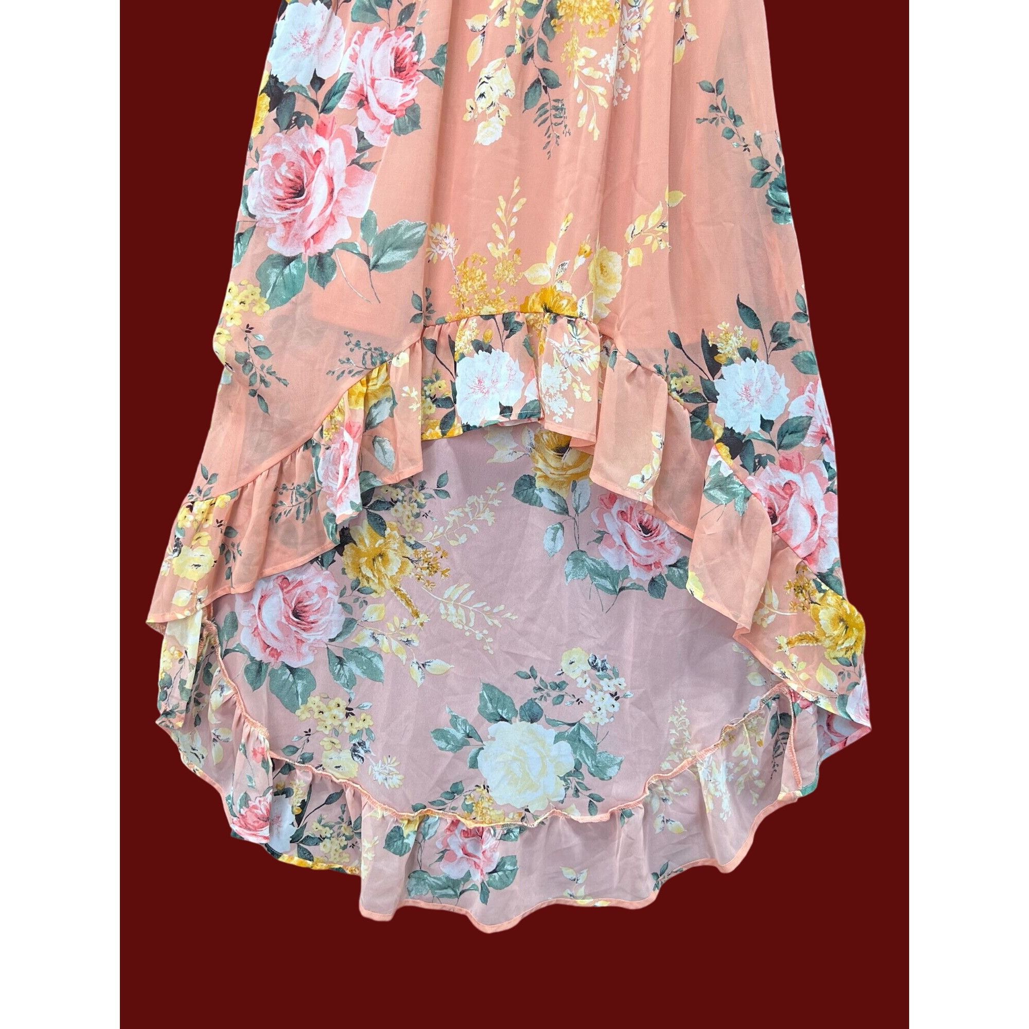 rue21 Rue 21 - Women's Summer Sleeveless High Low Hem Ruffle Flora Size S / US 4 / IT 40 - 18 Thumbnail