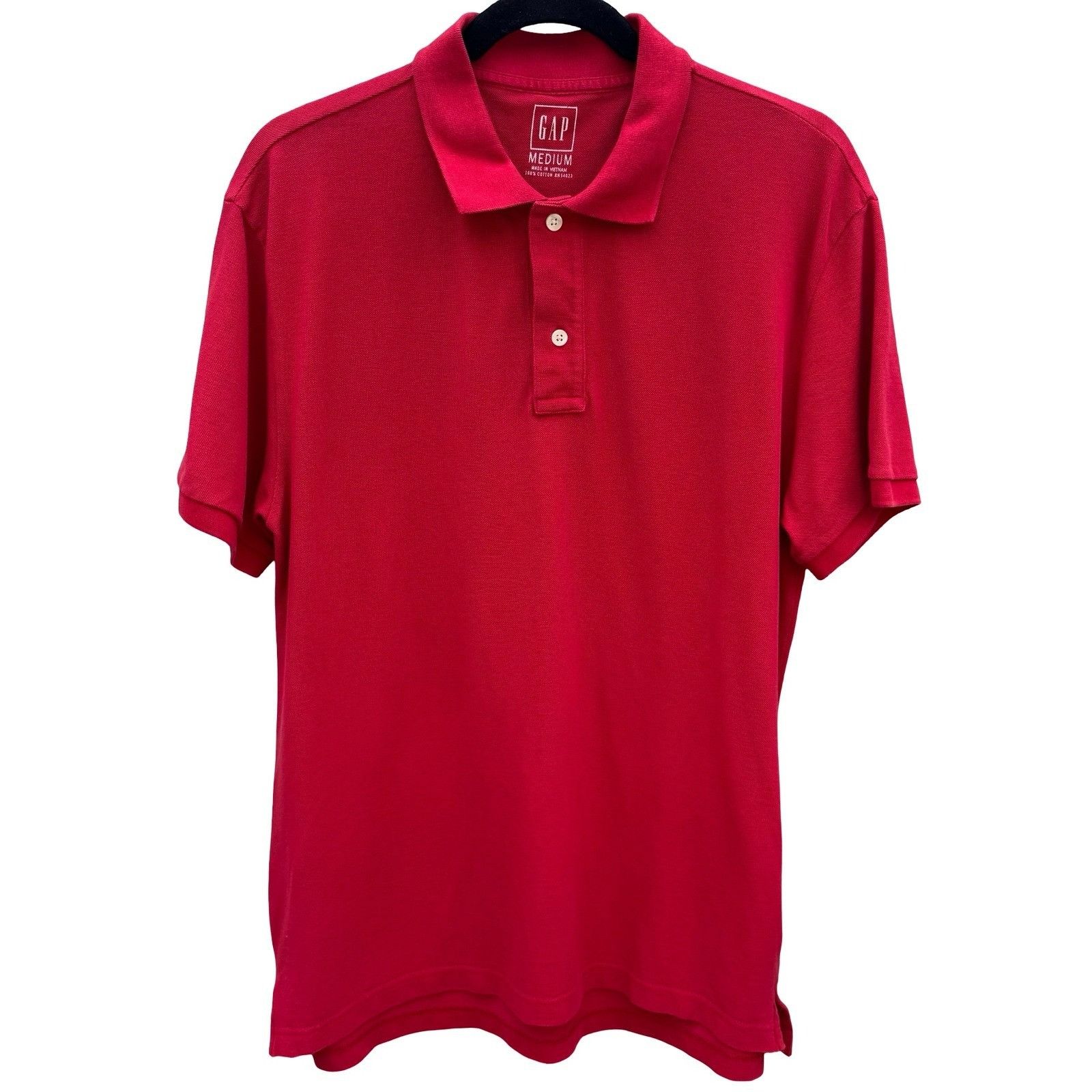 Gap GAP Vintage 90s Mens Medium Red Short Sleeve Cotton Pique Po Size US M / EU 48-50 / 2 - 1 Thumbnail